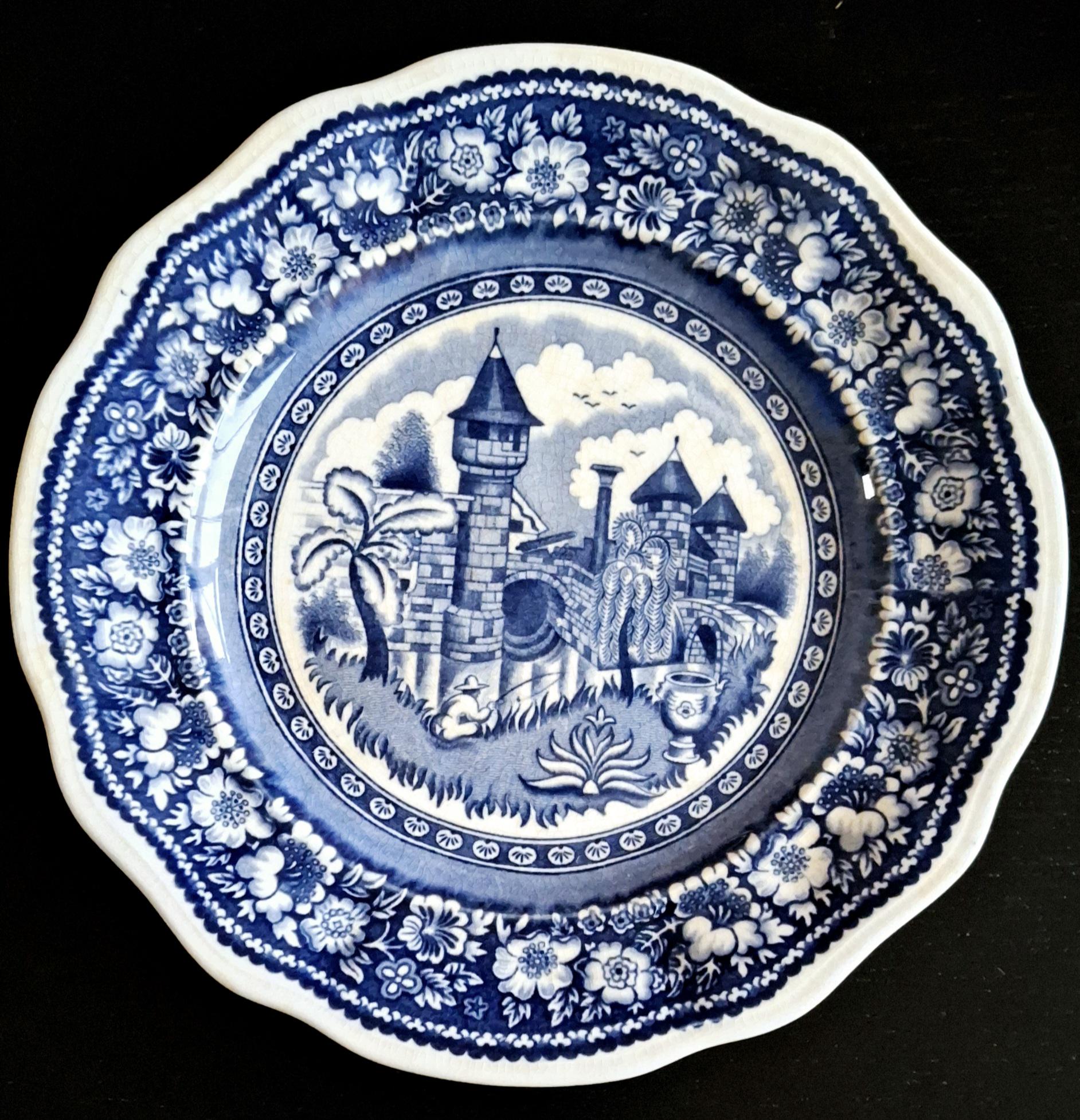 Set of 6 antique breakfast plates, Petrus Regout dessert plates