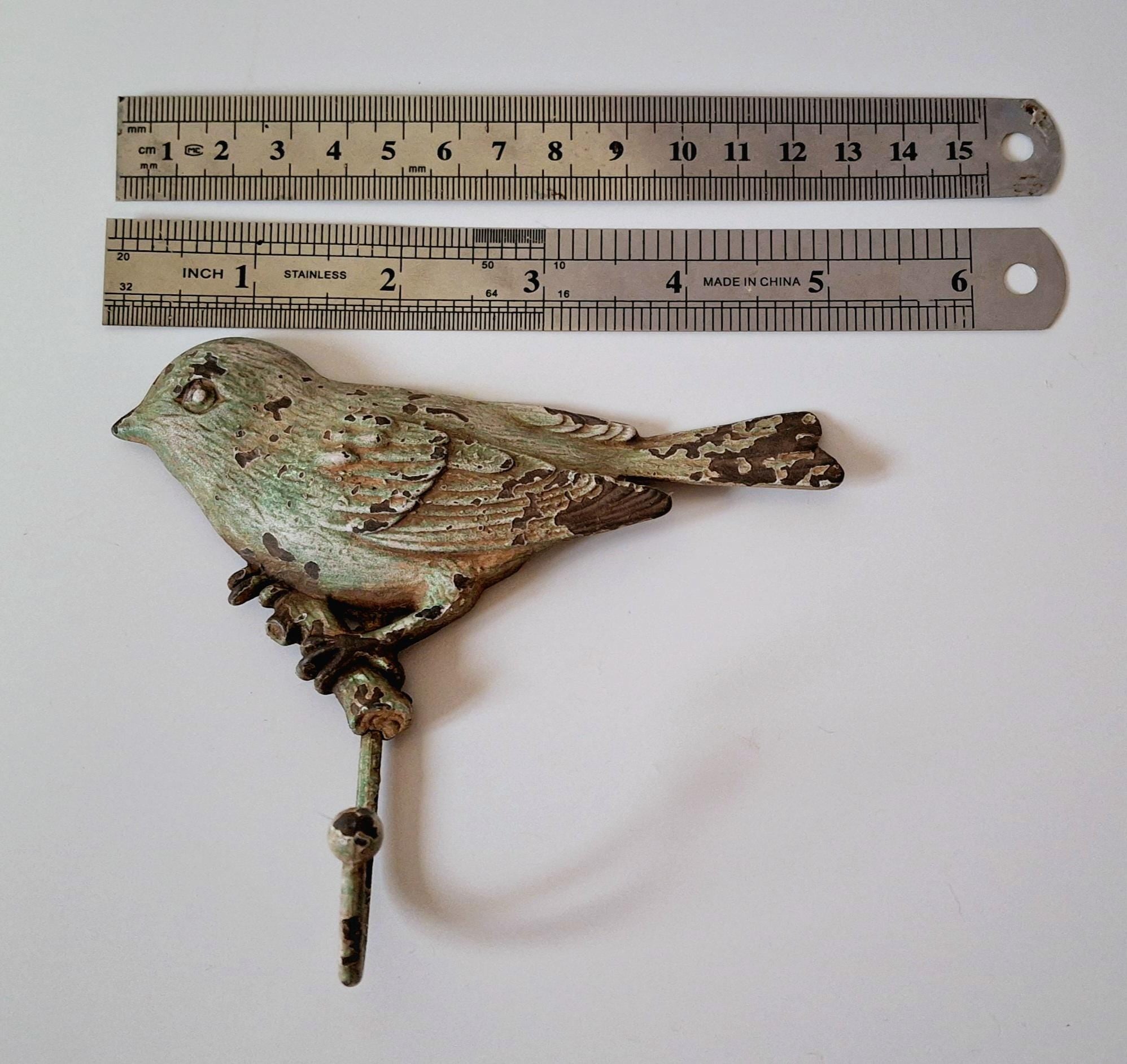 Two bird wall hooks, Vintage hat hooks, Rustic metal hooks