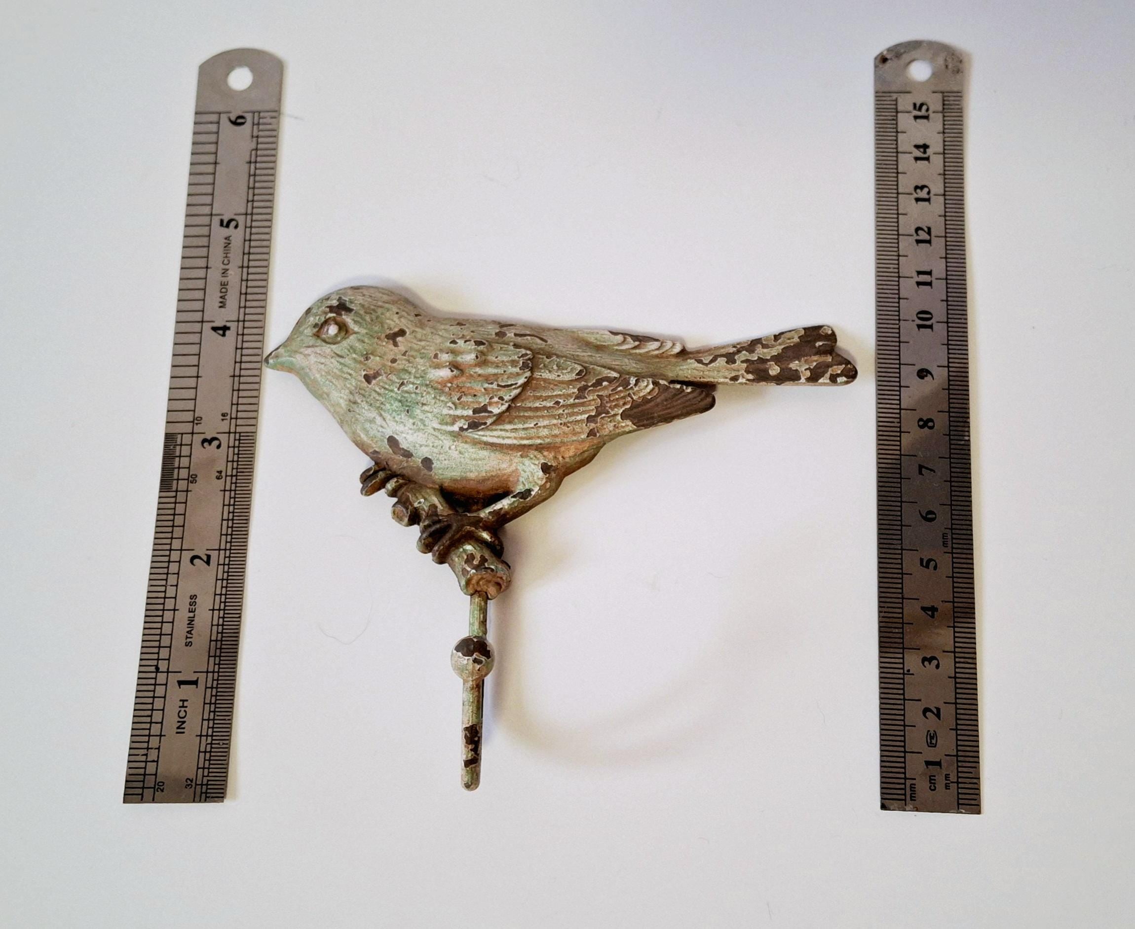 Two bird wall hooks, Vintage hat hooks, Rustic metal hooks