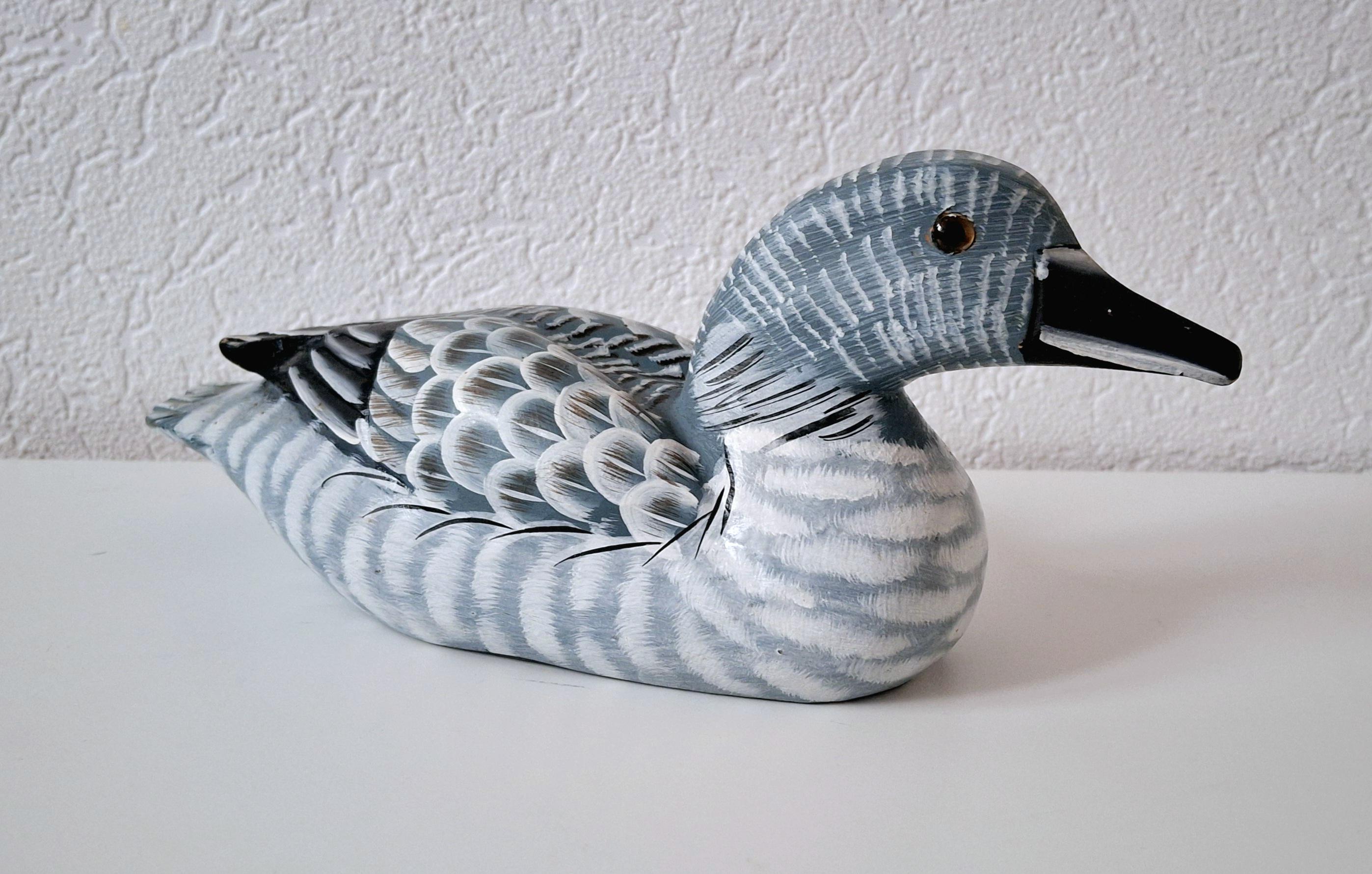 Decorative hand painted painted mallard duck figurines, Hand carved decoy pair