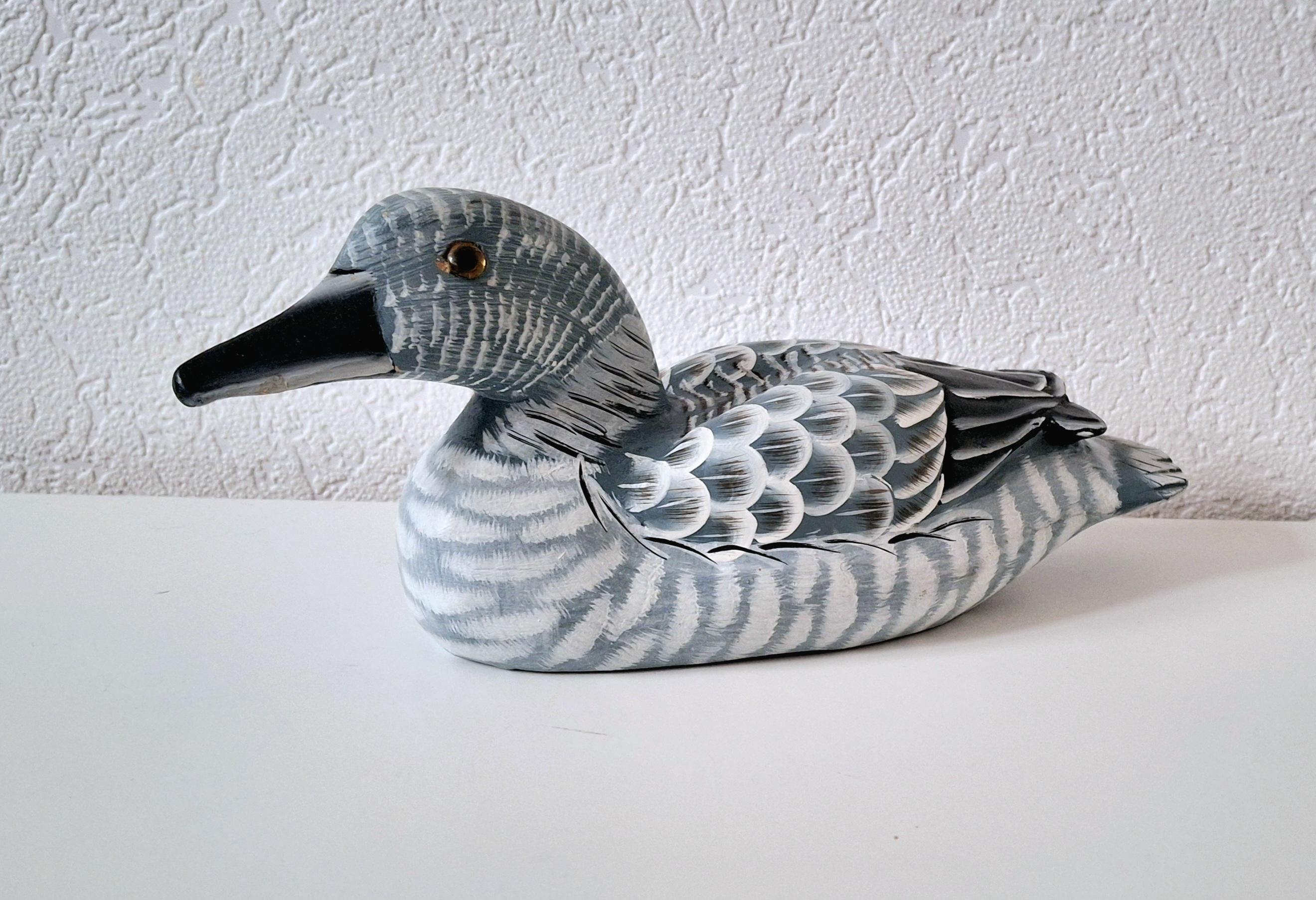 Decorative hand painted painted mallard duck figurines, Hand carved decoy pair