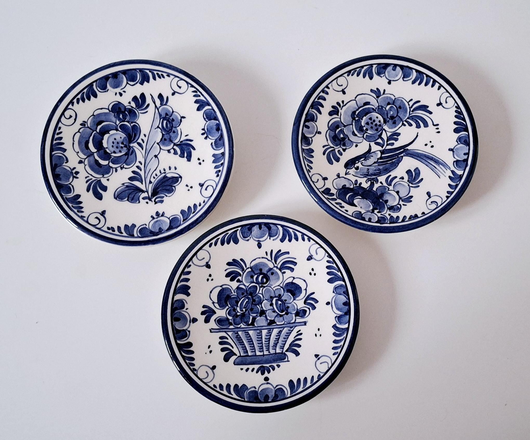 Delft Blue porcelain mini set, Ginger jar vase and small plates