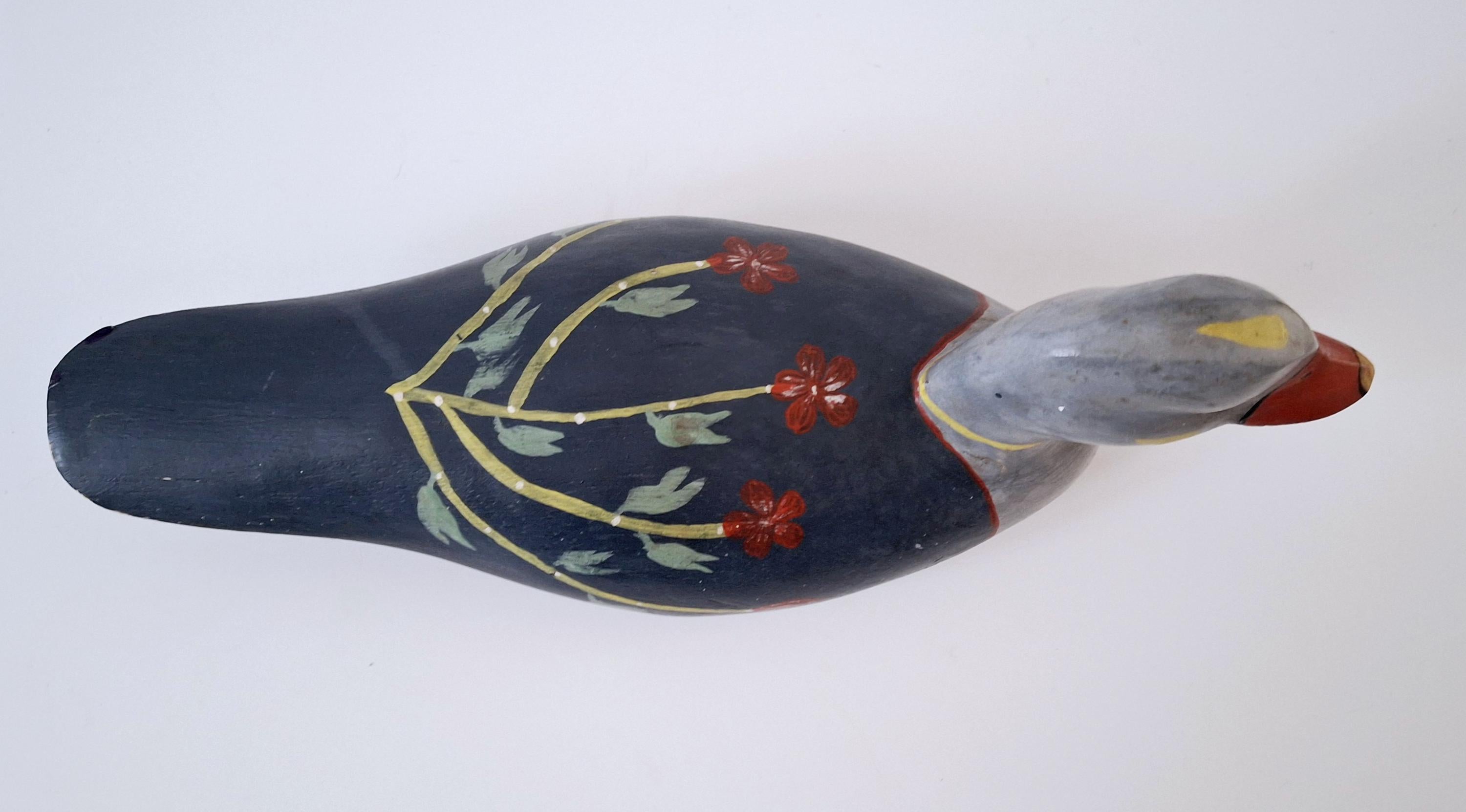 Wooden duck sculpture, folk art carvings