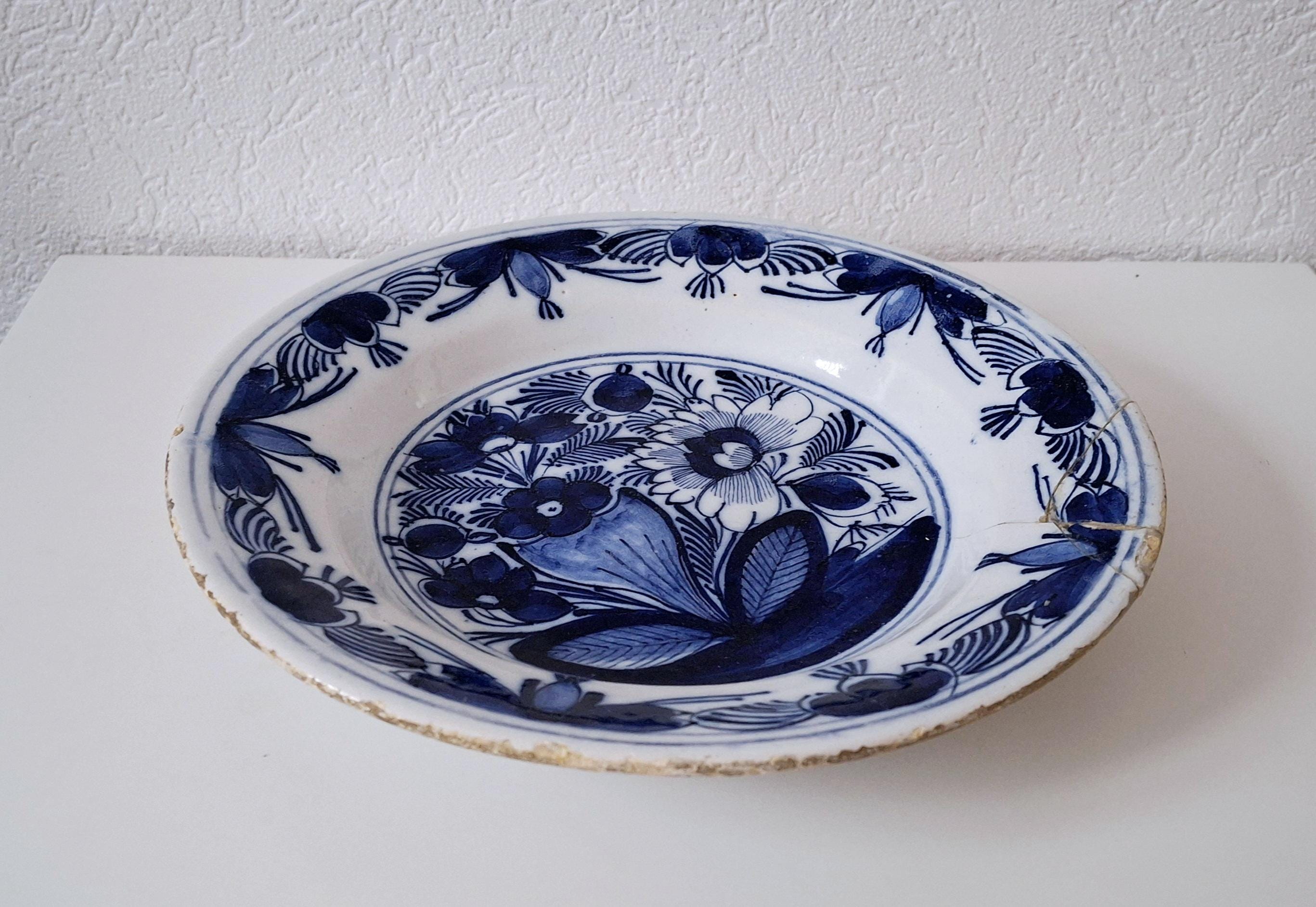 18th century Delftware plate, Antique Delft plate
