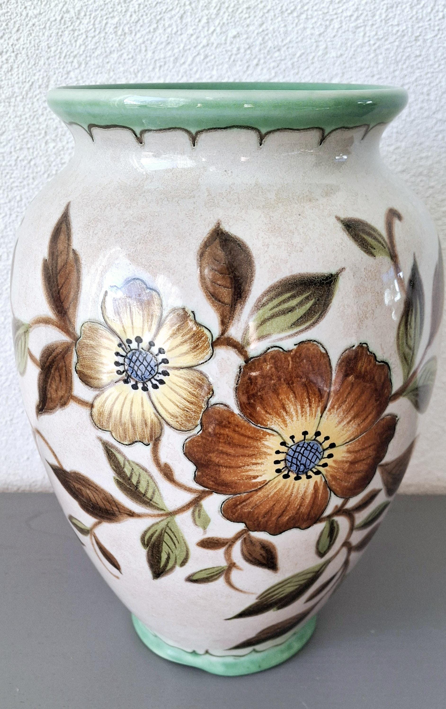 Large Gouda dutch ceramic vase, Vintage Holland pottery
