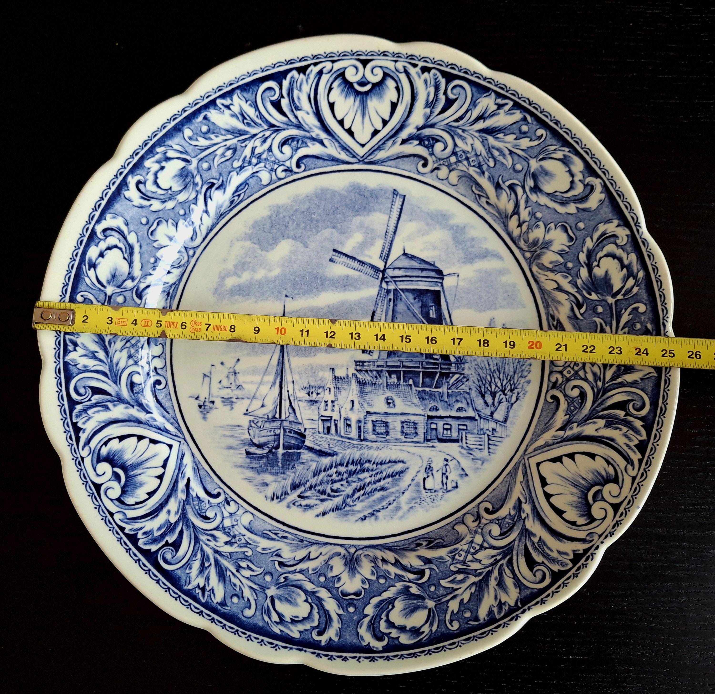 Two vintage Delft Blue Plates by Boch, 10 inches