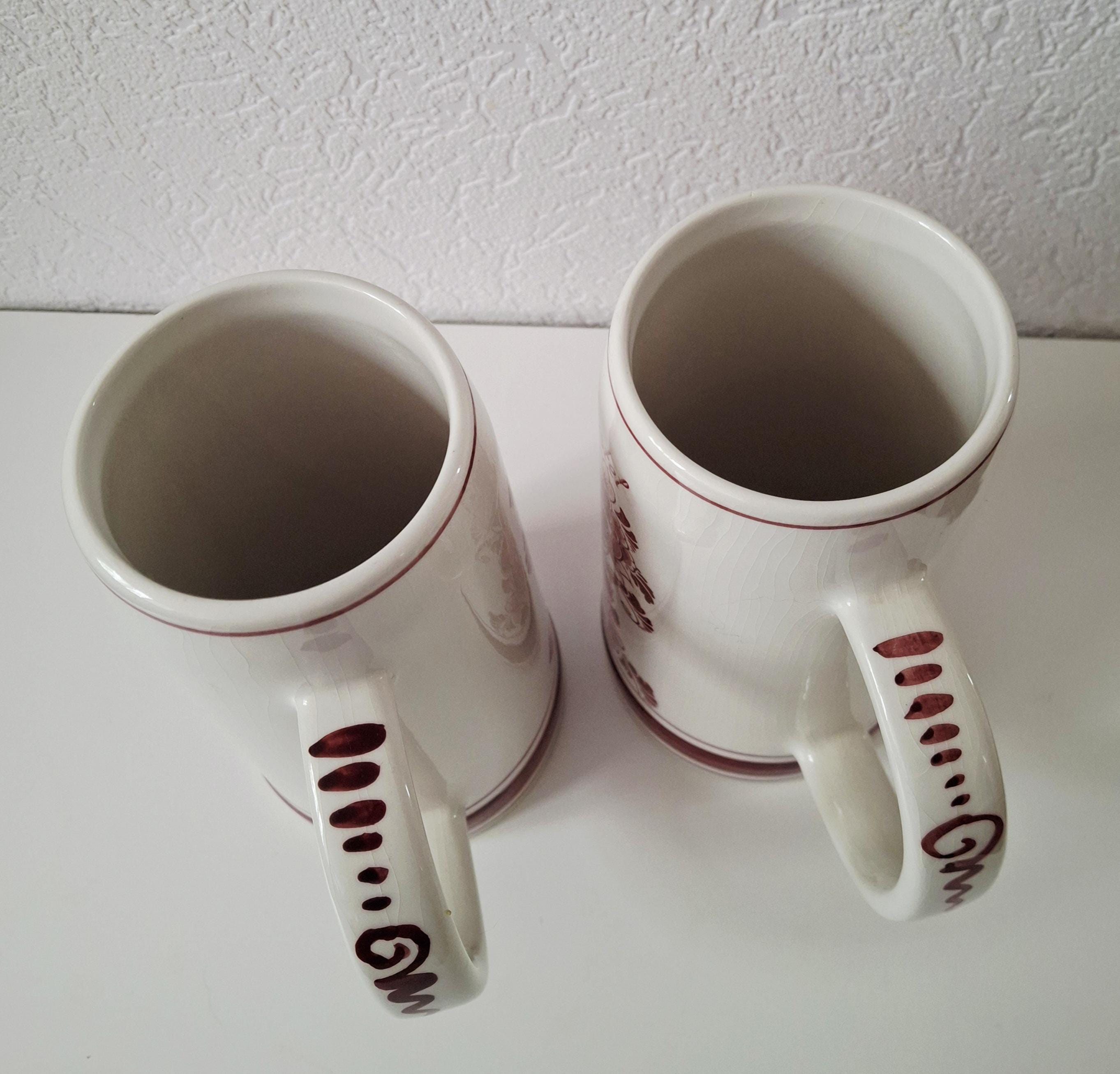 Delft Red Amstel beer mugs porcelain