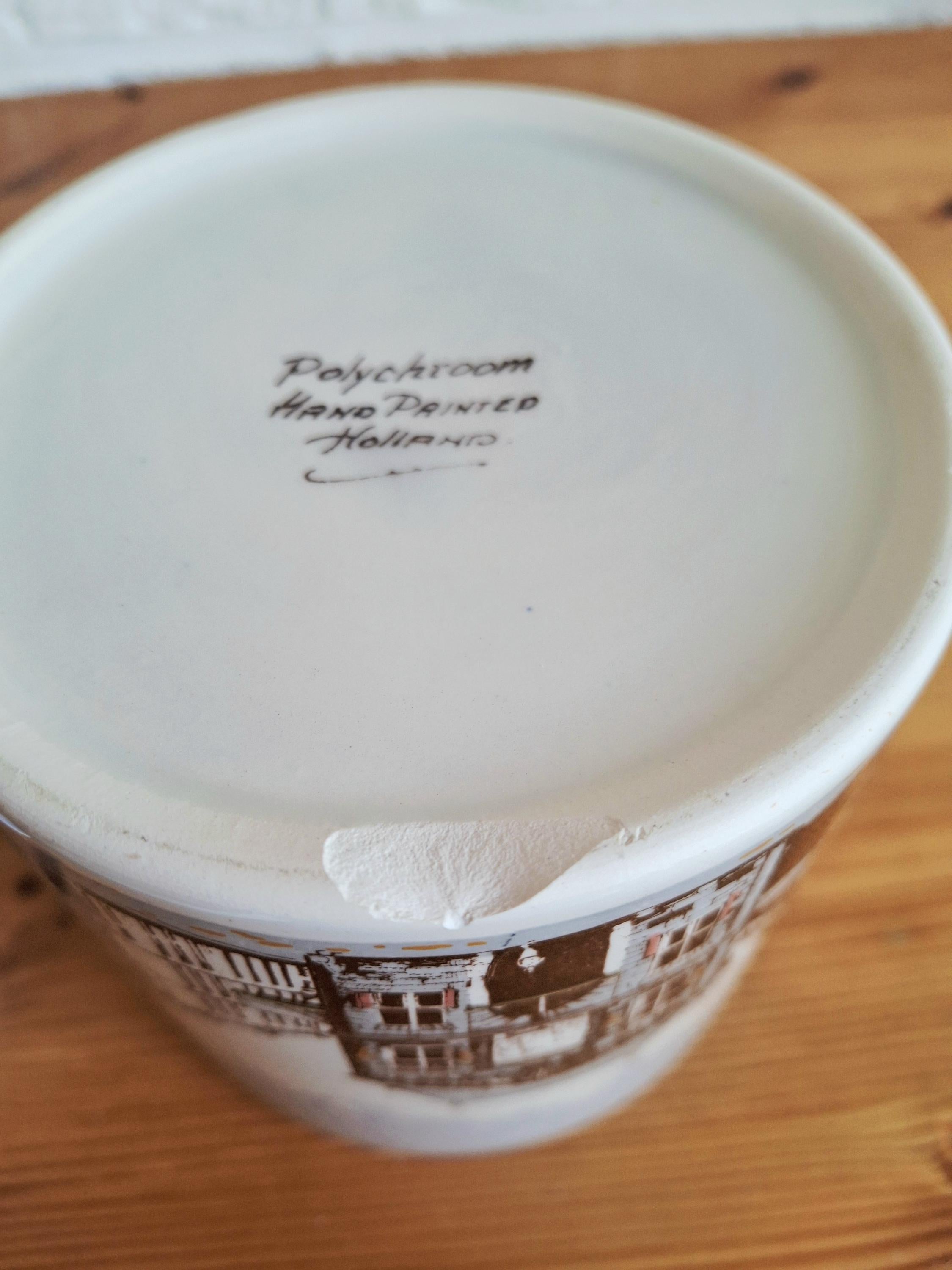 Set of two Gouda Polychrome ceramic storage jars