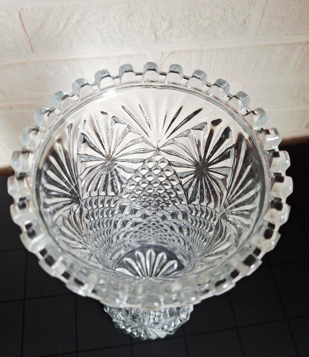 Vintage glass from Finland, Riihimäki crystal vase, 26 cm