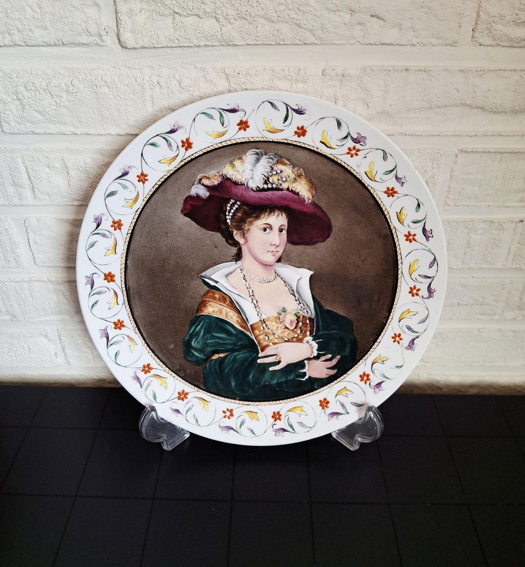 Hand painted porcelain portrait plate, Vienna style, c.1900