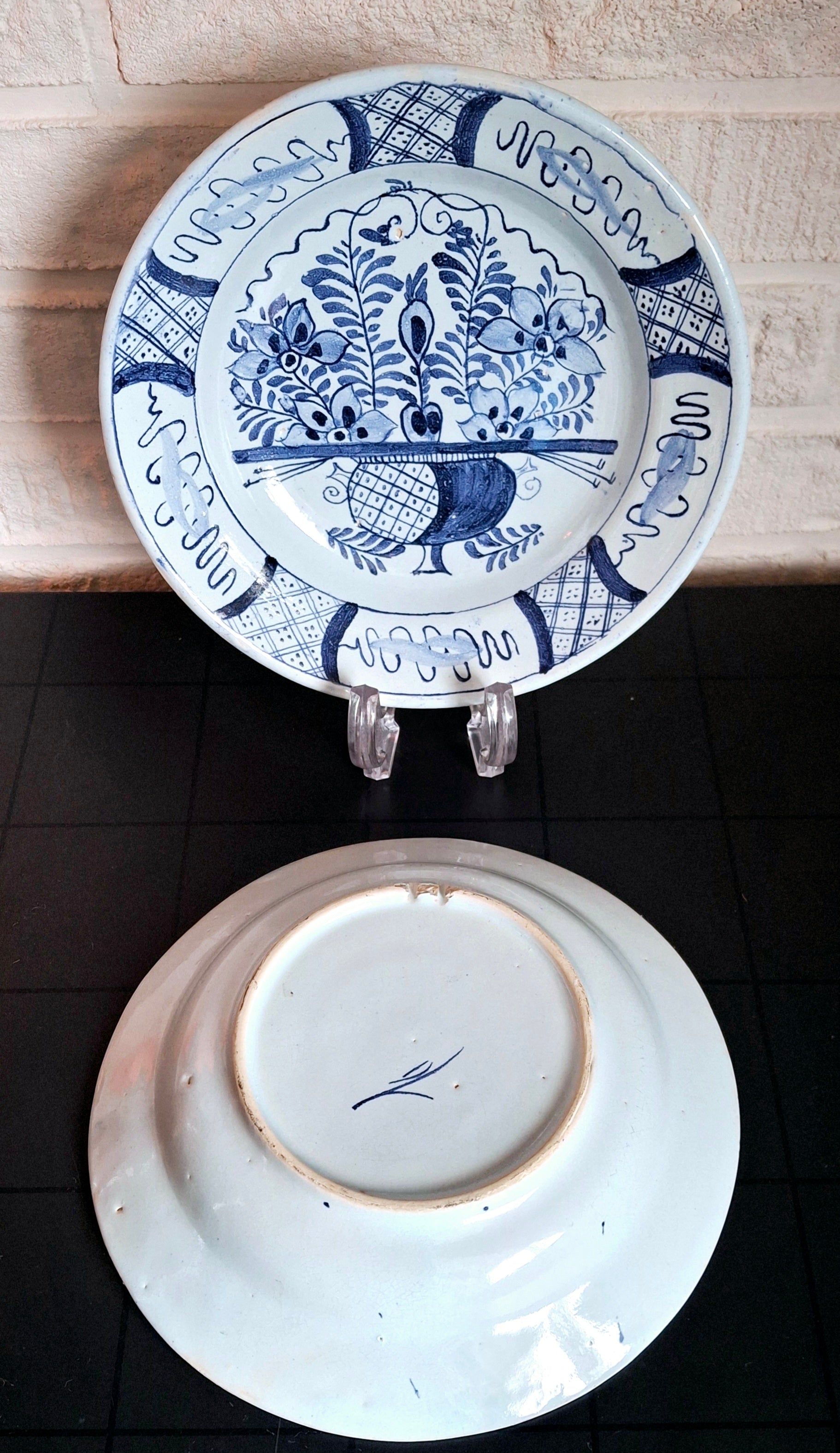 Set of three 19th century Delft-style decorative dutch plates
