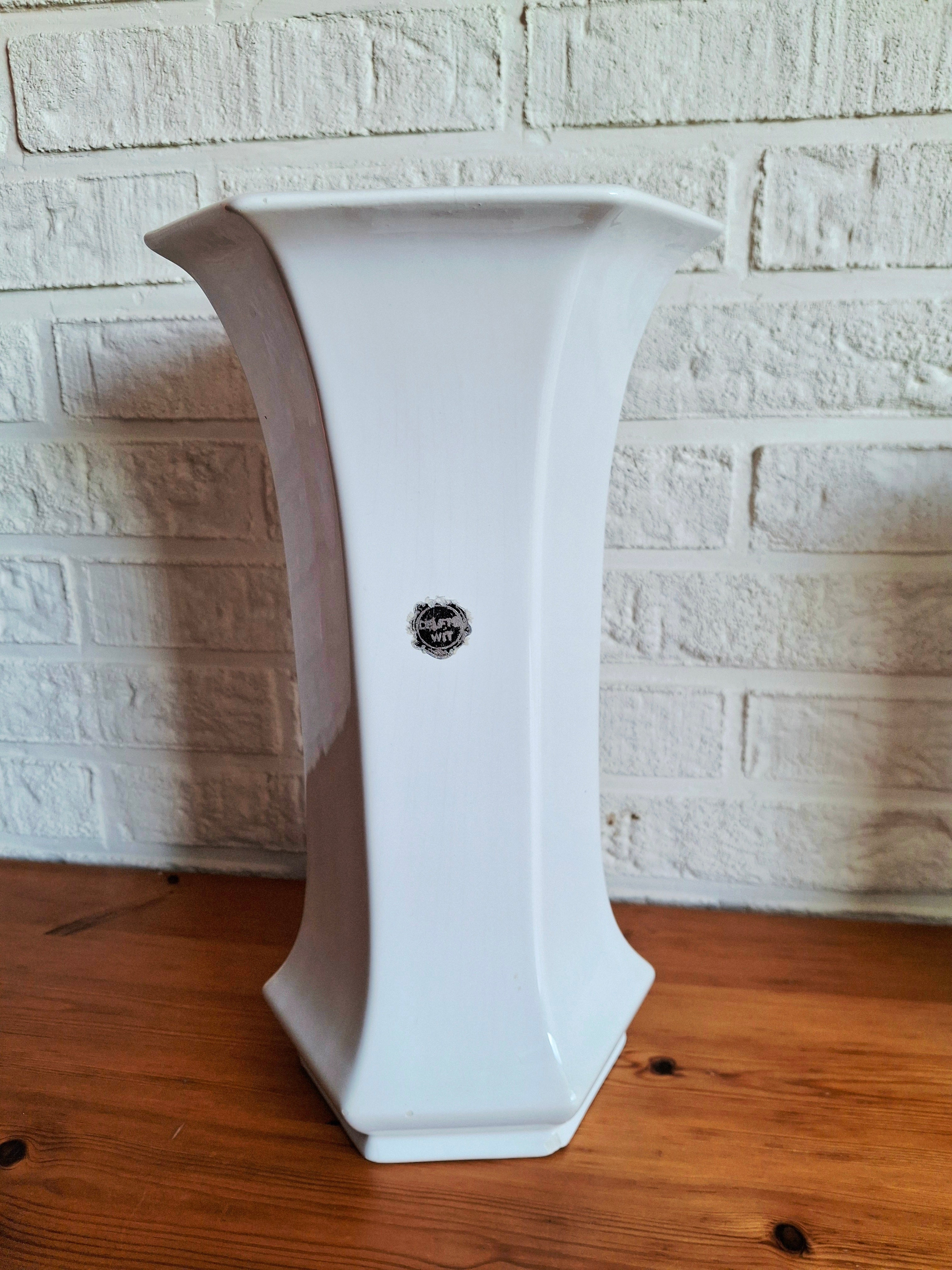 Delft white porcelain vase, set of three vases