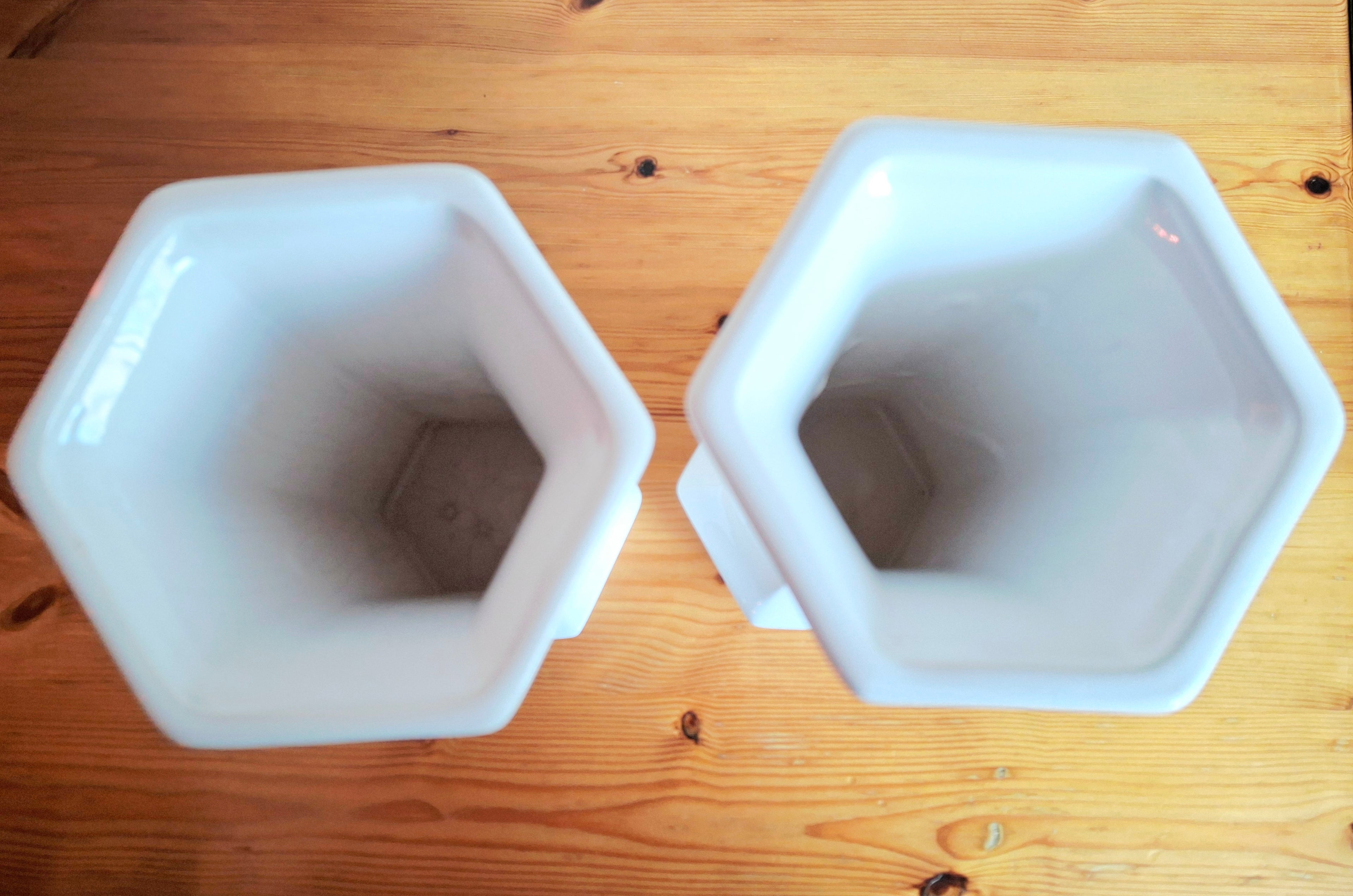 Delft white porcelain vase, set of three vases