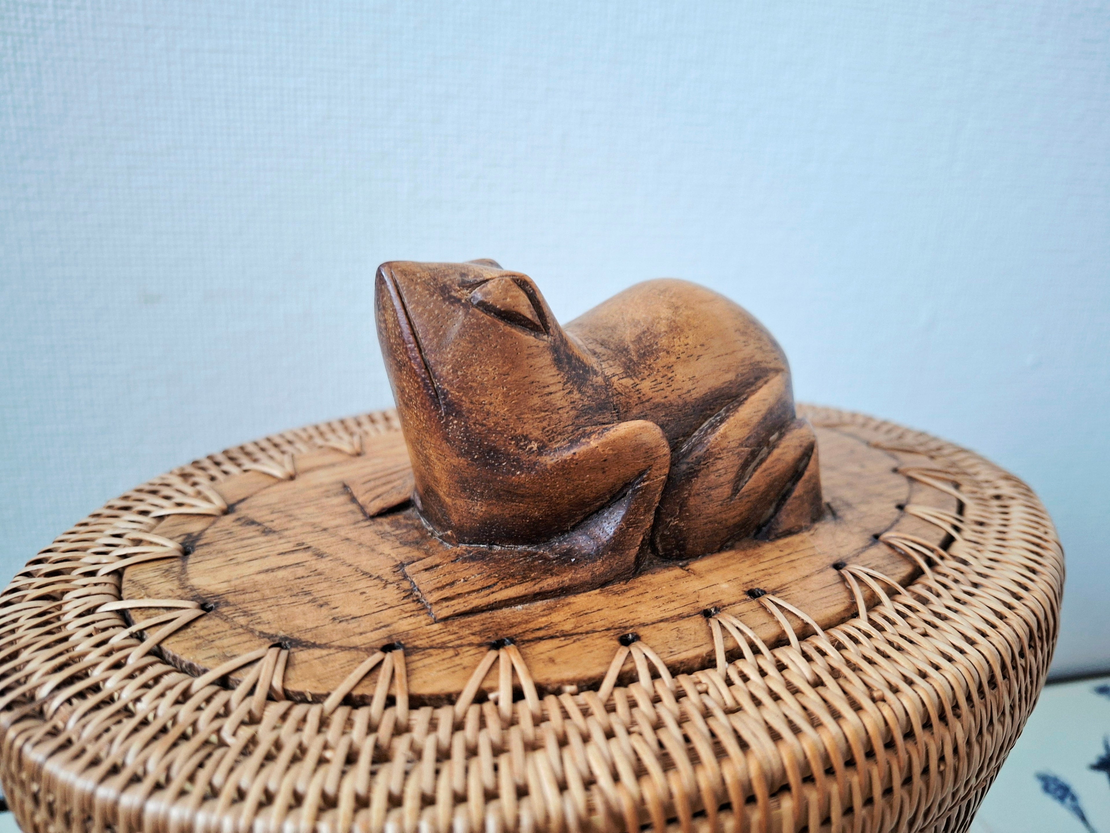 Lombok Indonesia wood & rattan trinket box