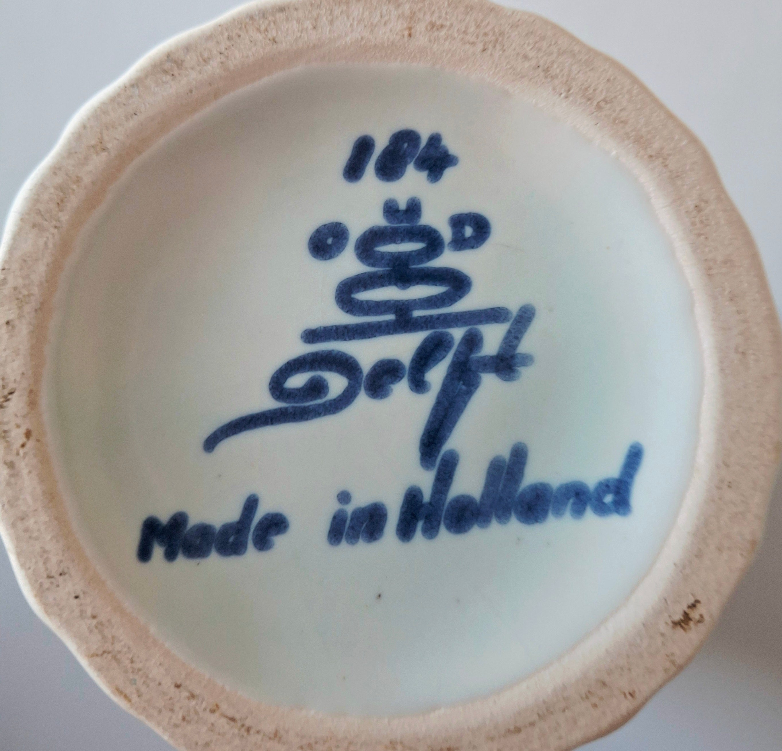 Hand-painted polychrome Delft-style vase, Made in Holland