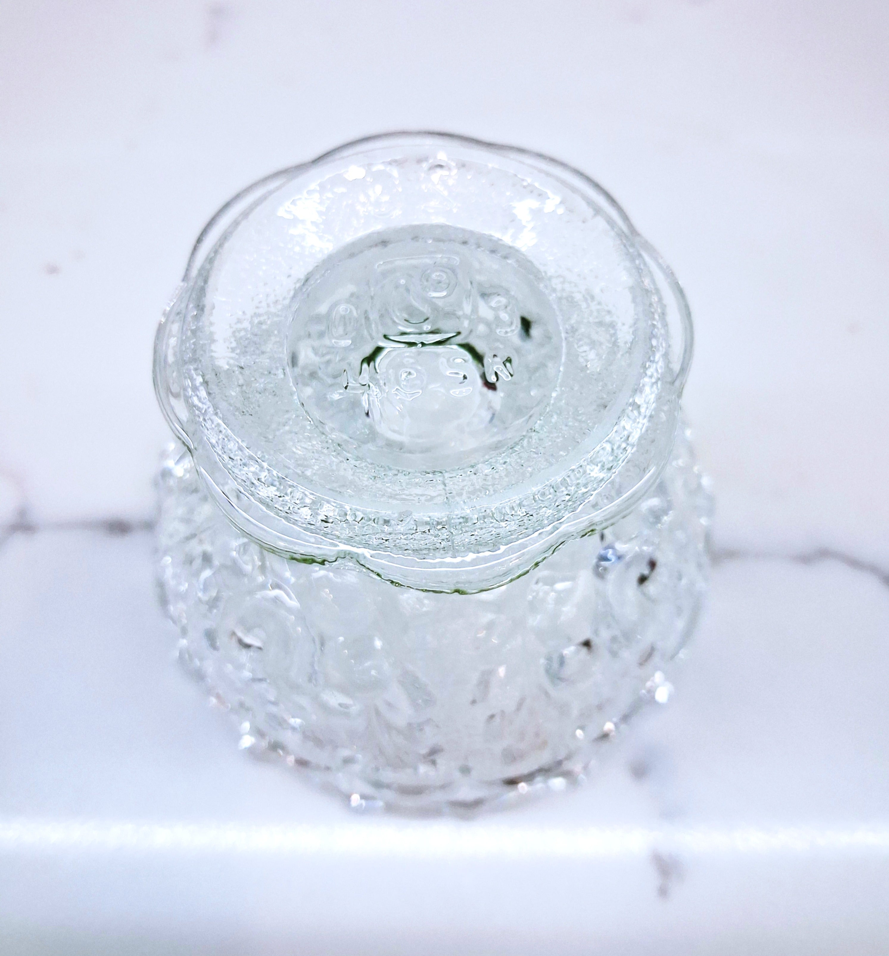 Set of six vintage crystal mini dessert bowls