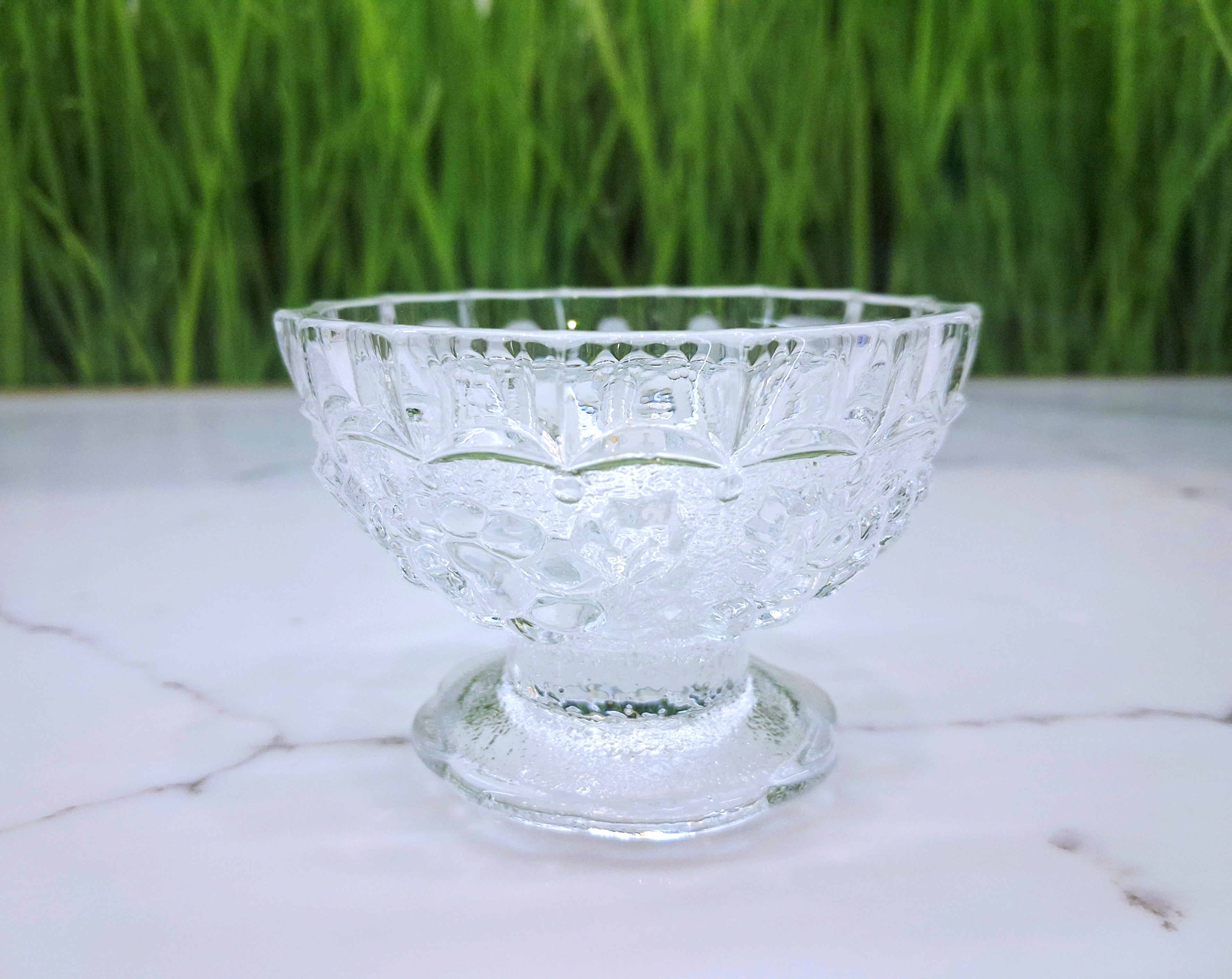 Set of six vintage crystal mini dessert bowls
