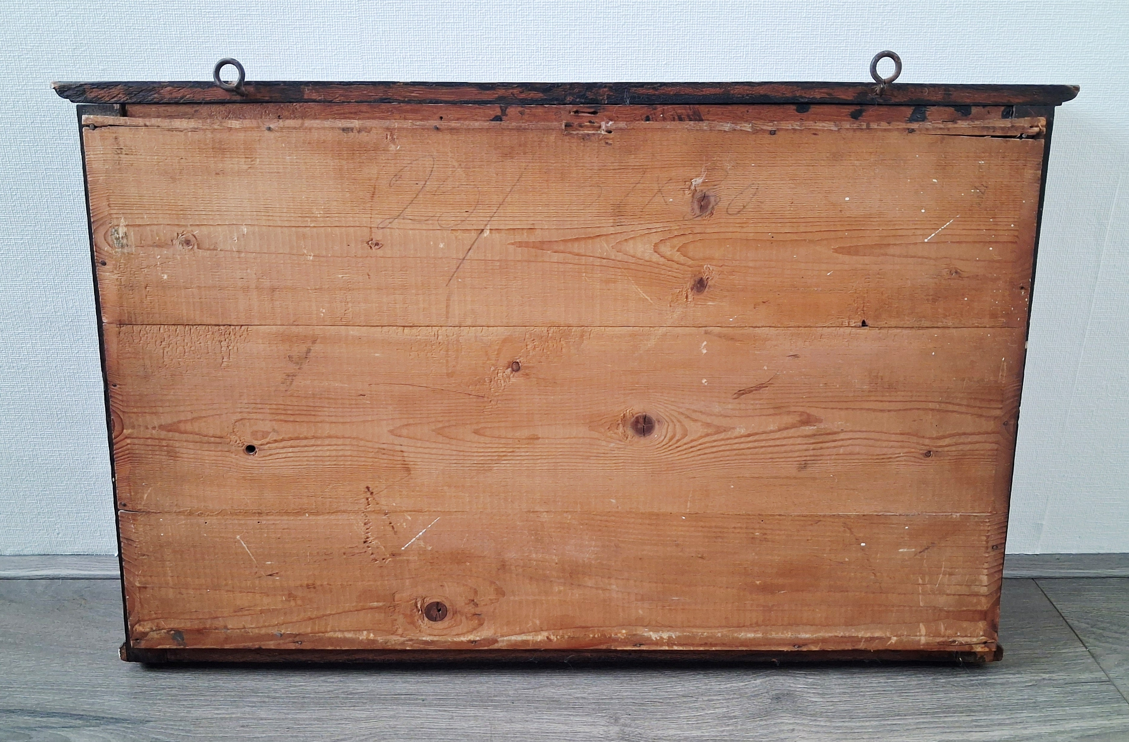 Antique Victorian oak wall mirror with shelf, Late 19th century hall mirror, Entryway mirror, Gothic revival style