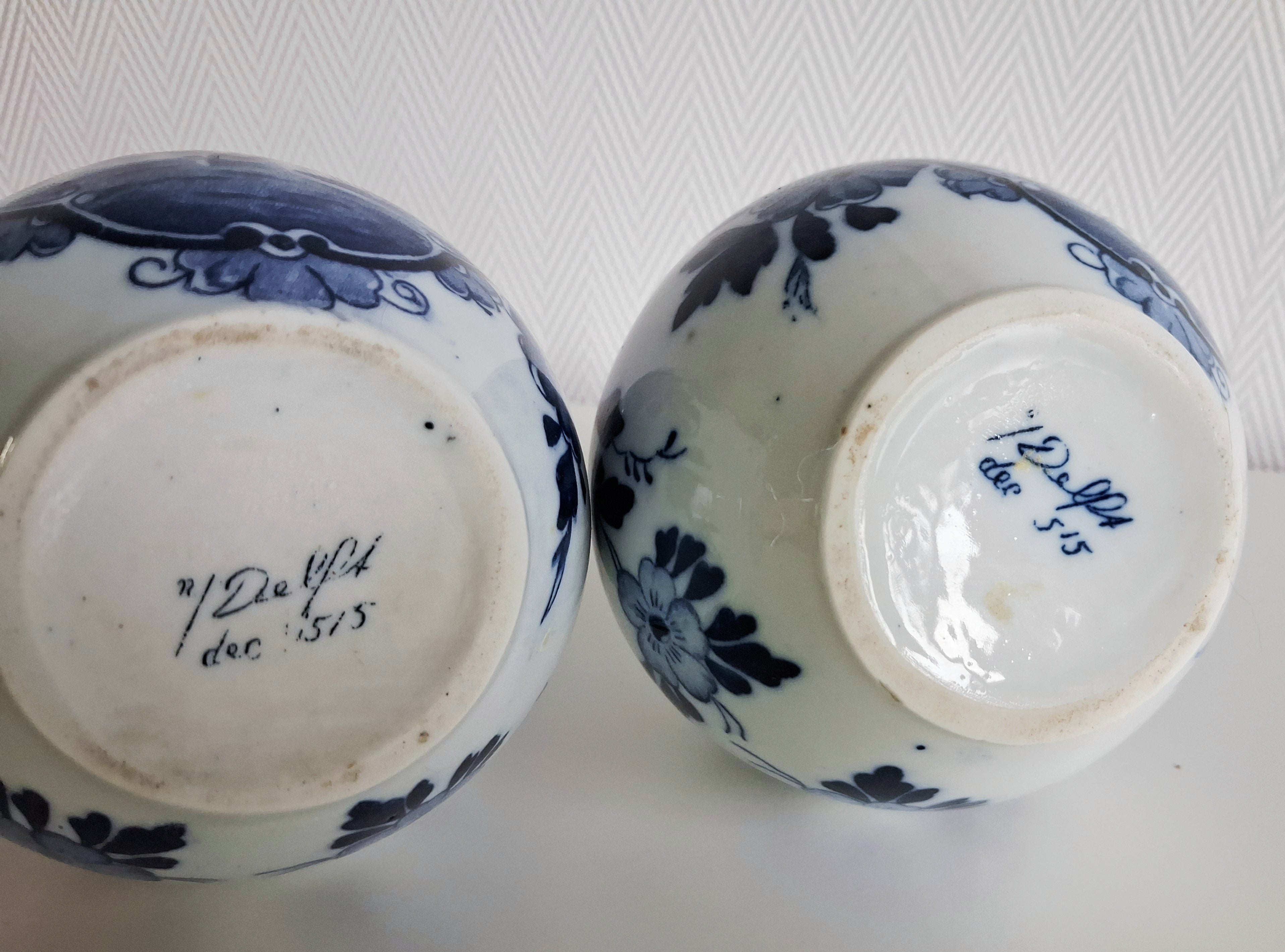 Pair of antique Delft-style vases, Mosa Maastricht Holland, Windmill & sailing ship décor