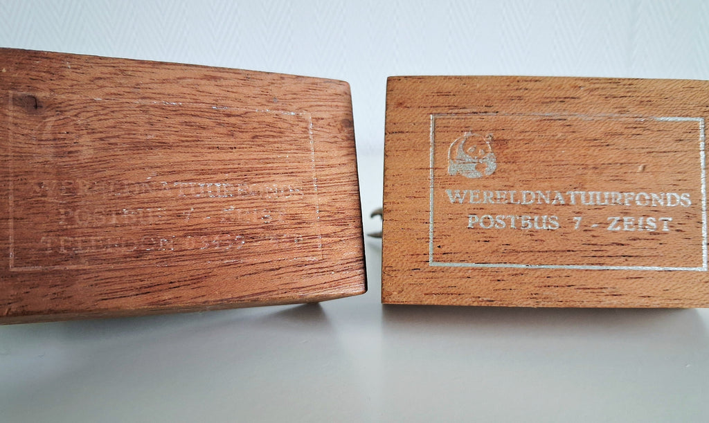 Silver plated elephant figurines on wooden bases, Wereld Natuur Fonds (WWF) collectible set