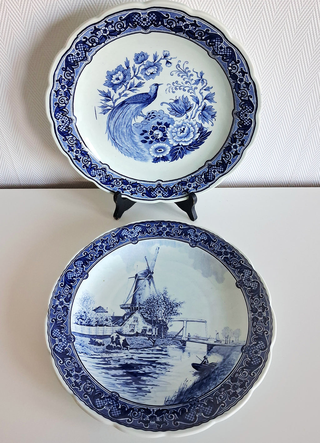 Delft Blue collector plates set, Holland Royal Sphinx Maastricht, 31cm
