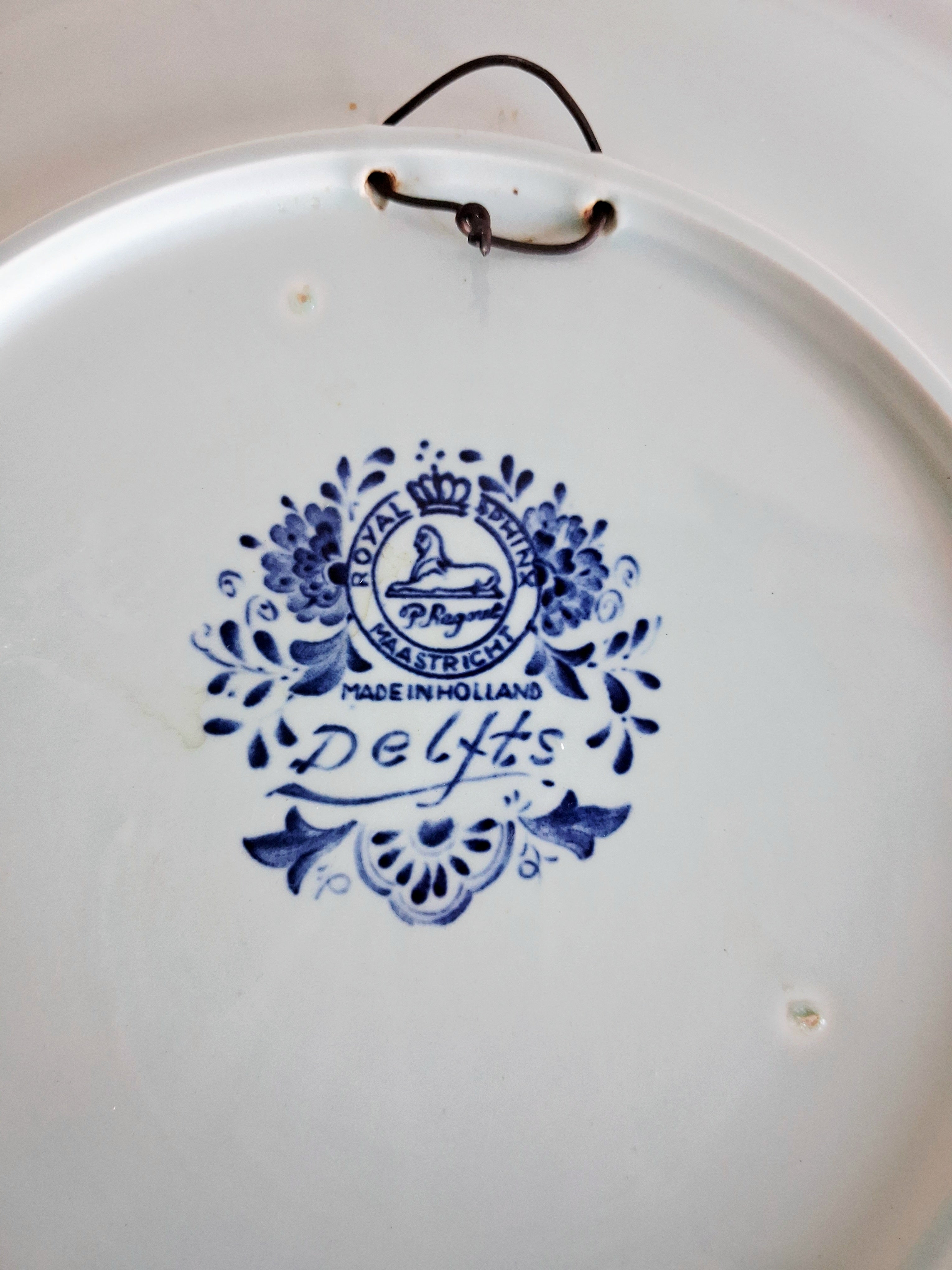 Delft Blue collector plates set, Holland Royal Sphinx Maastricht, 31cm