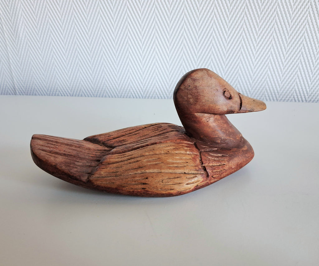 Vintage wooden duck figurines set of three