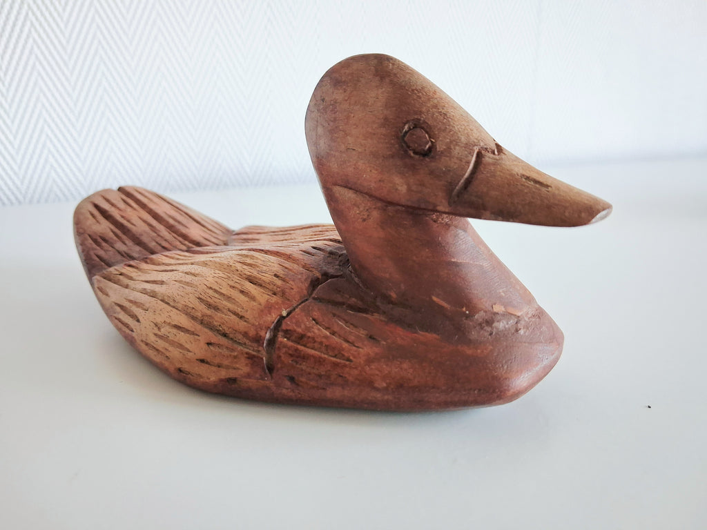 Vintage wooden duck figurines set of three