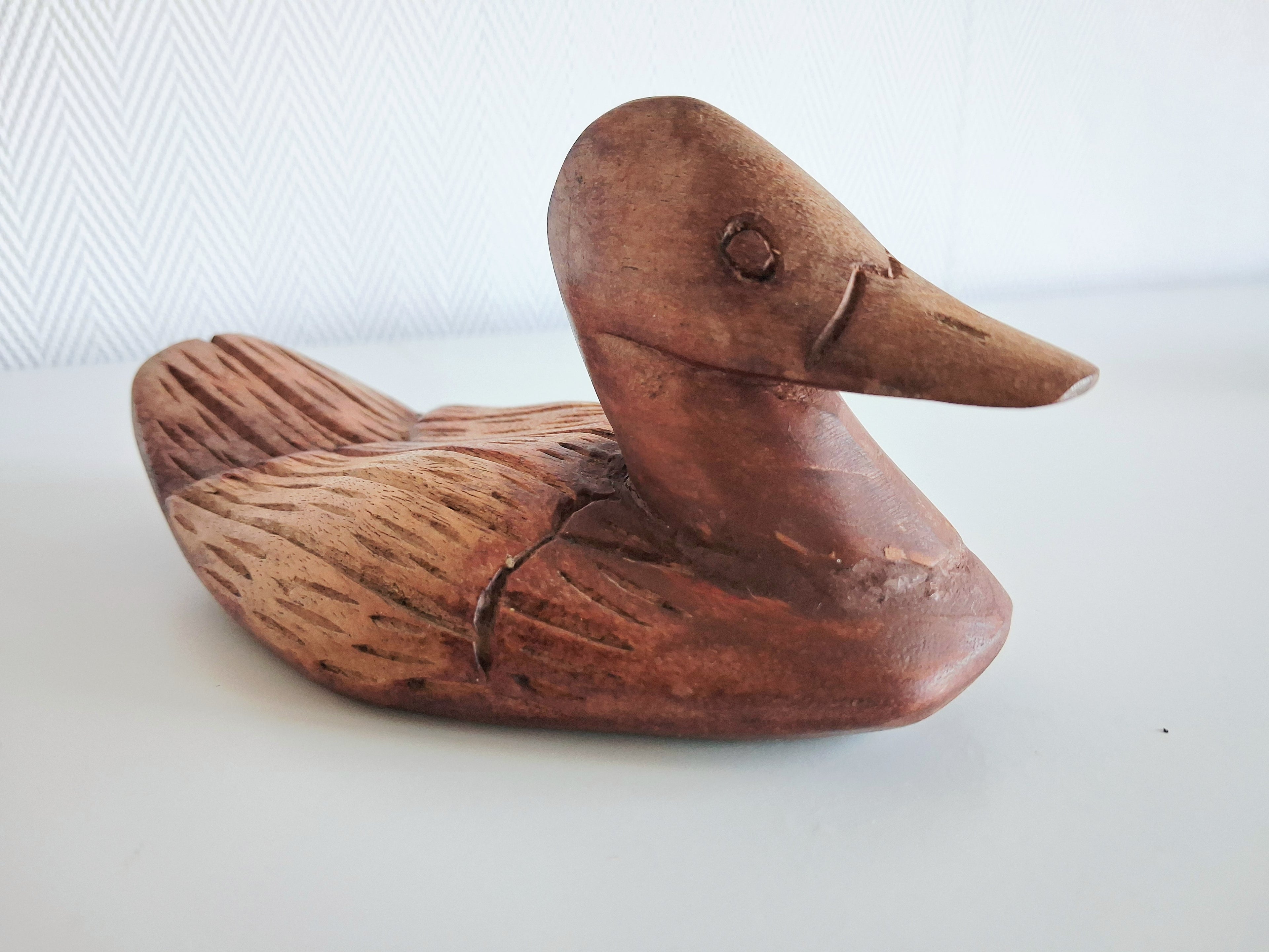 Vintage wooden duck figurines set of three