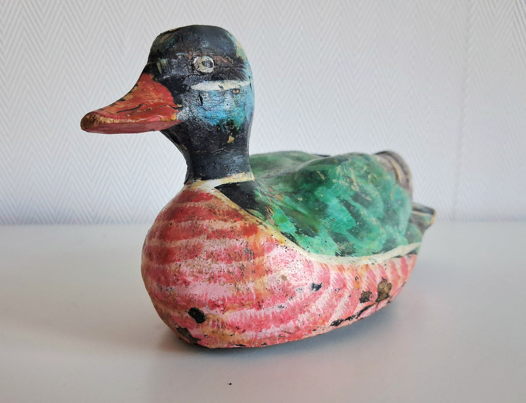 Vintage wooden duck figurines set of three