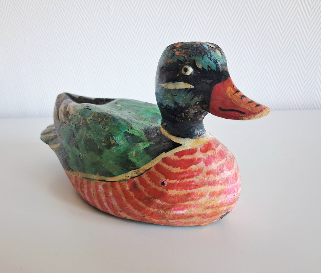 Vintage wooden duck figurines set of three