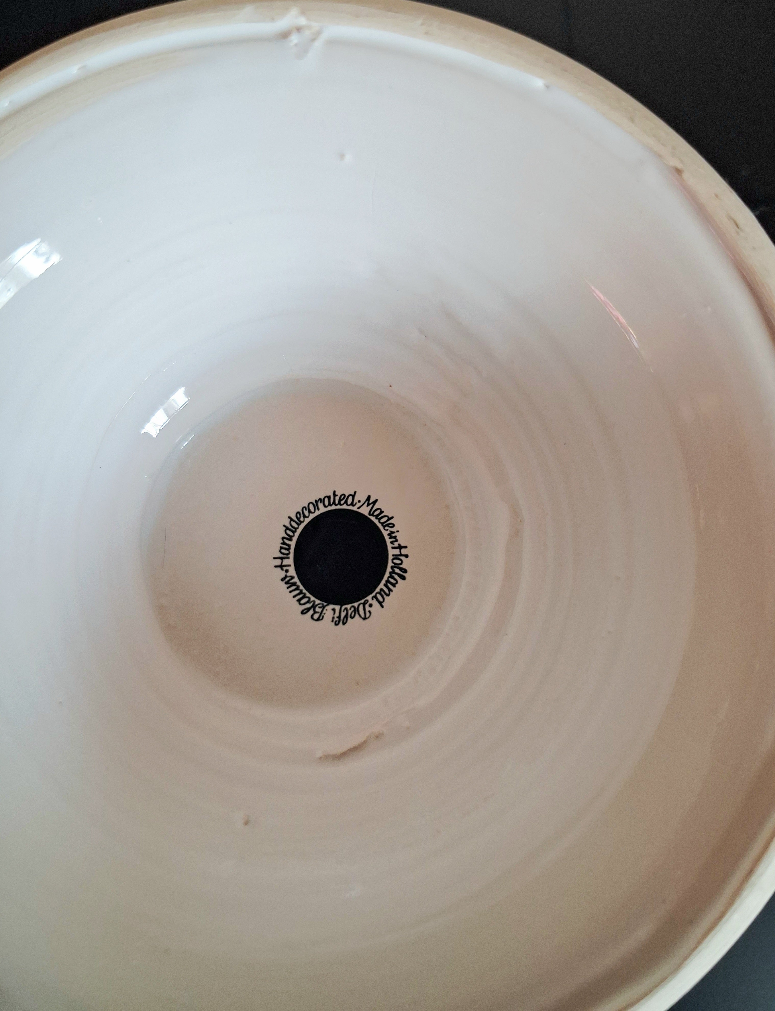Blue Delft hand decorated pedestal bowl made in Holland