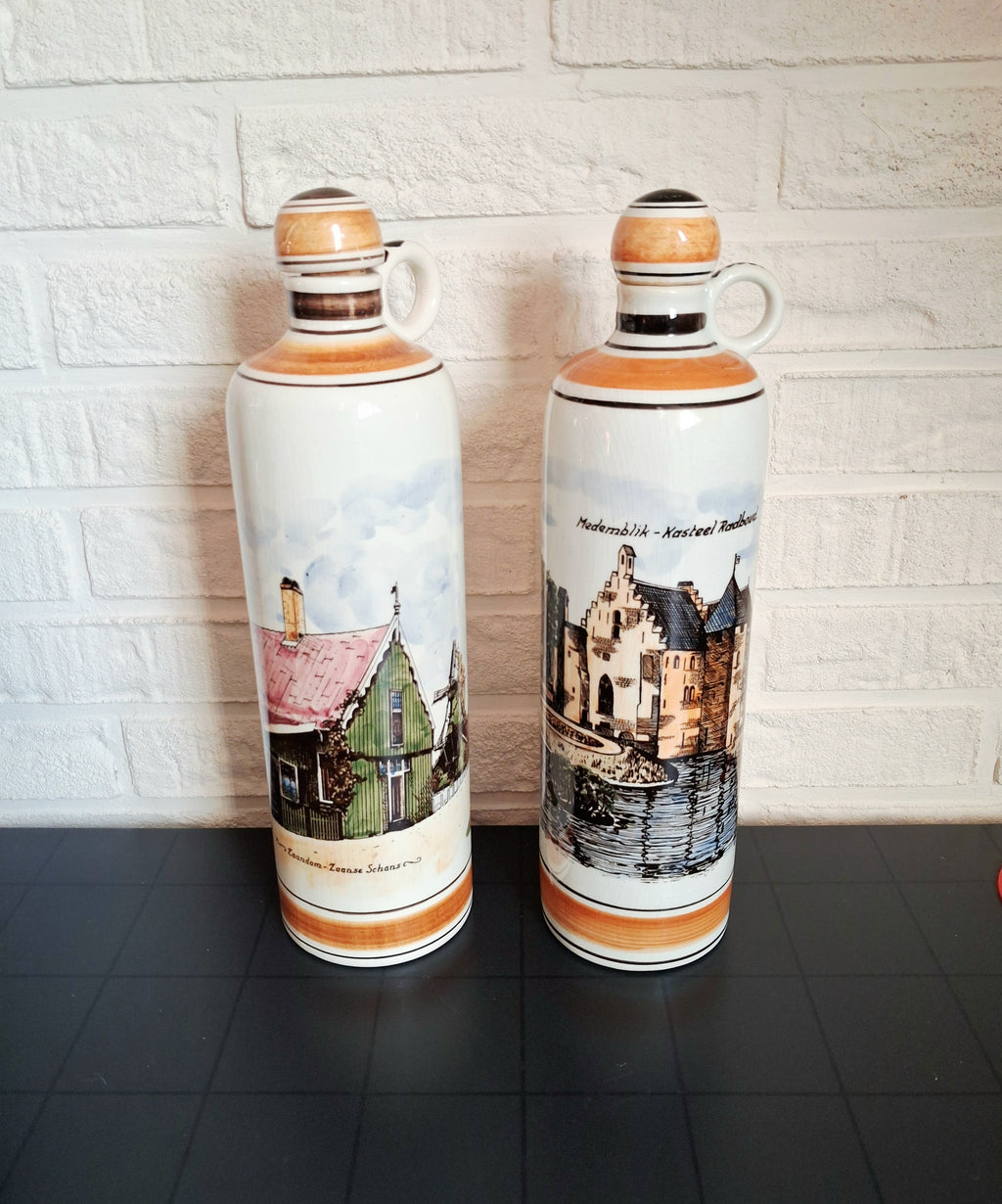 Delft Polychrome сeramic jugs, Unique dutch heritage pieces