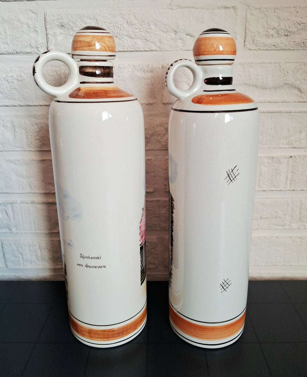 Delft Polychrome сeramic jugs, Unique dutch heritage pieces