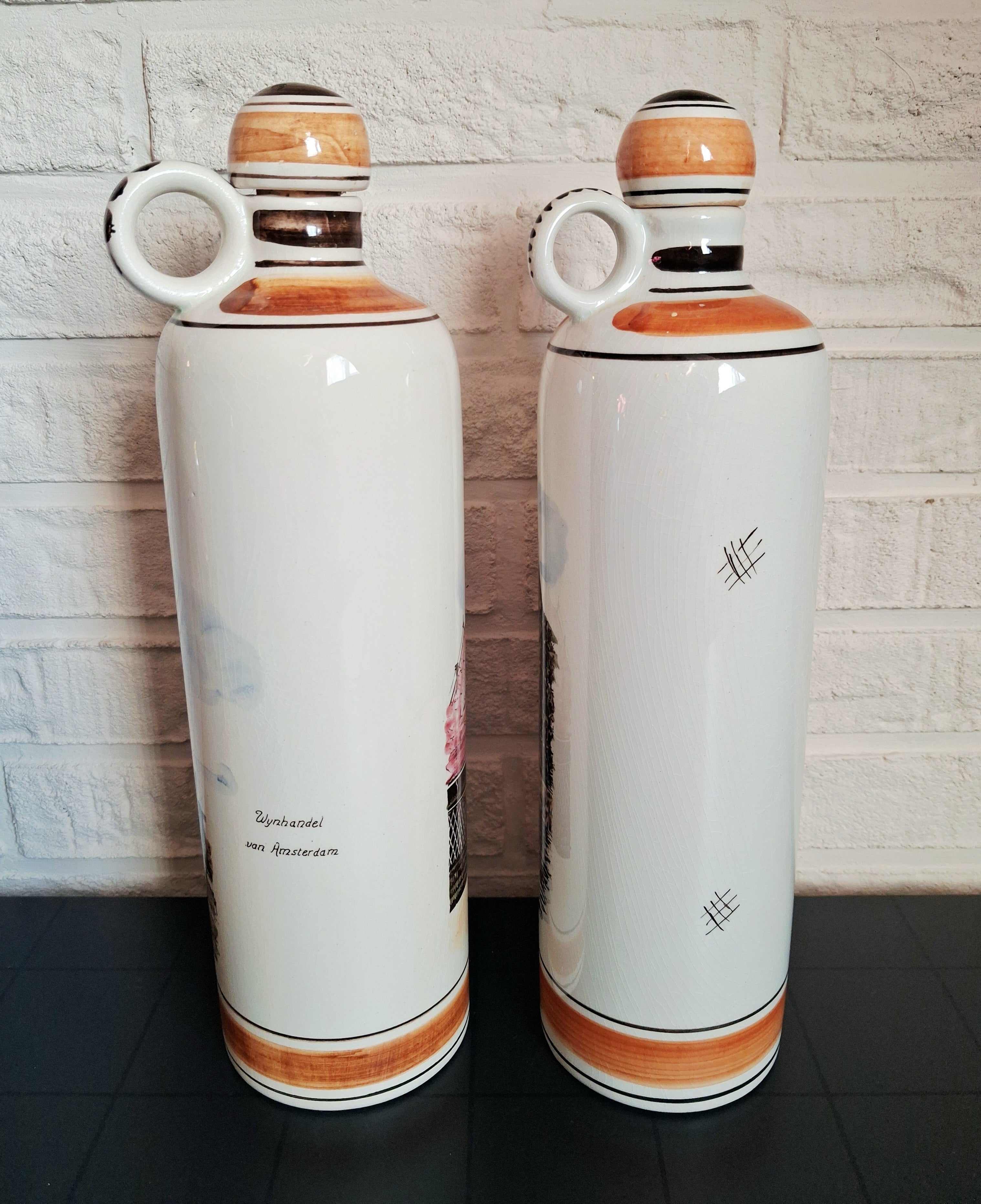 Delft Polychrome сeramic jugs, Unique dutch heritage pieces
