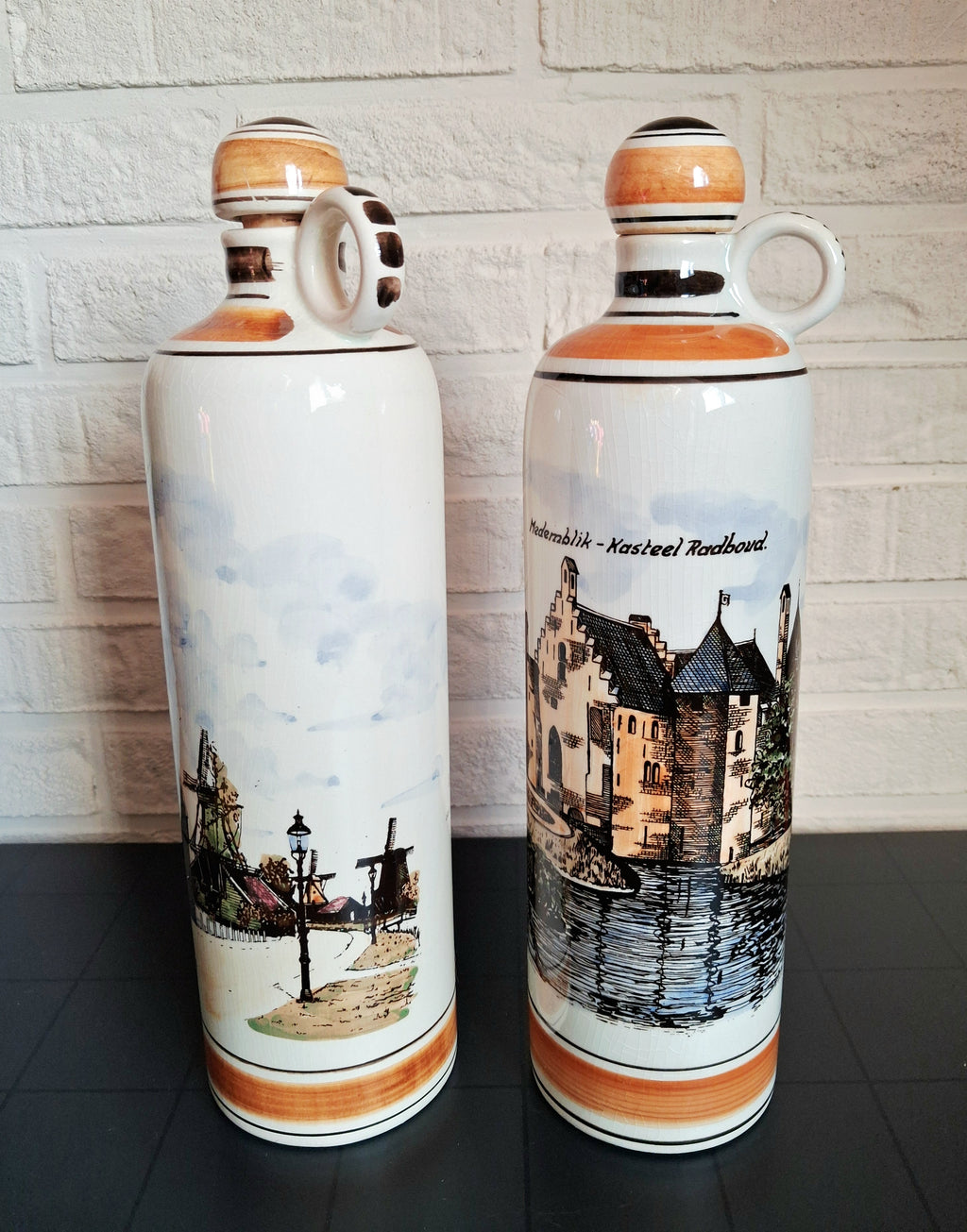 Delft Polychrome сeramic jugs, Unique dutch heritage pieces