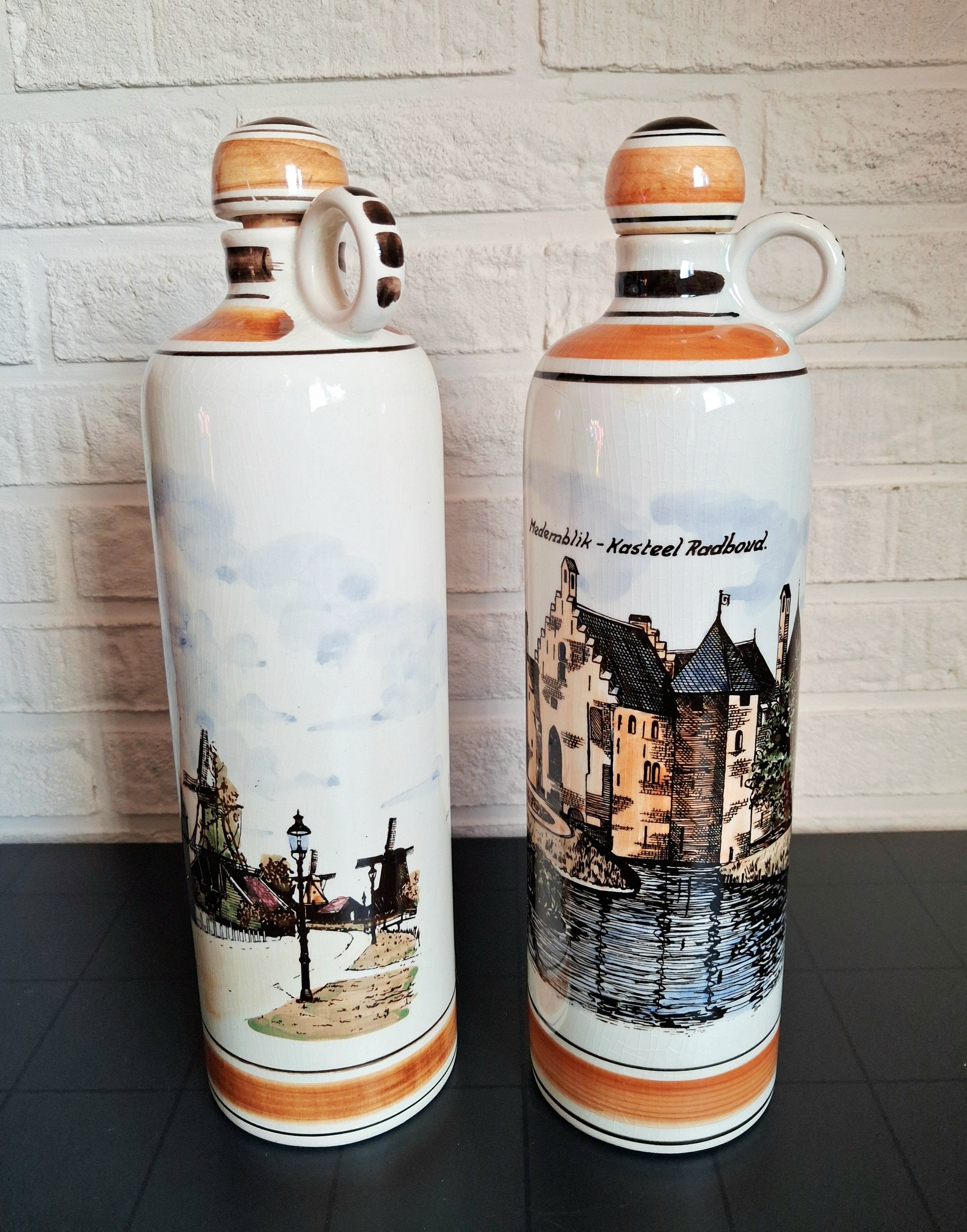 Delft Polychrome сeramic jugs, Unique dutch heritage pieces