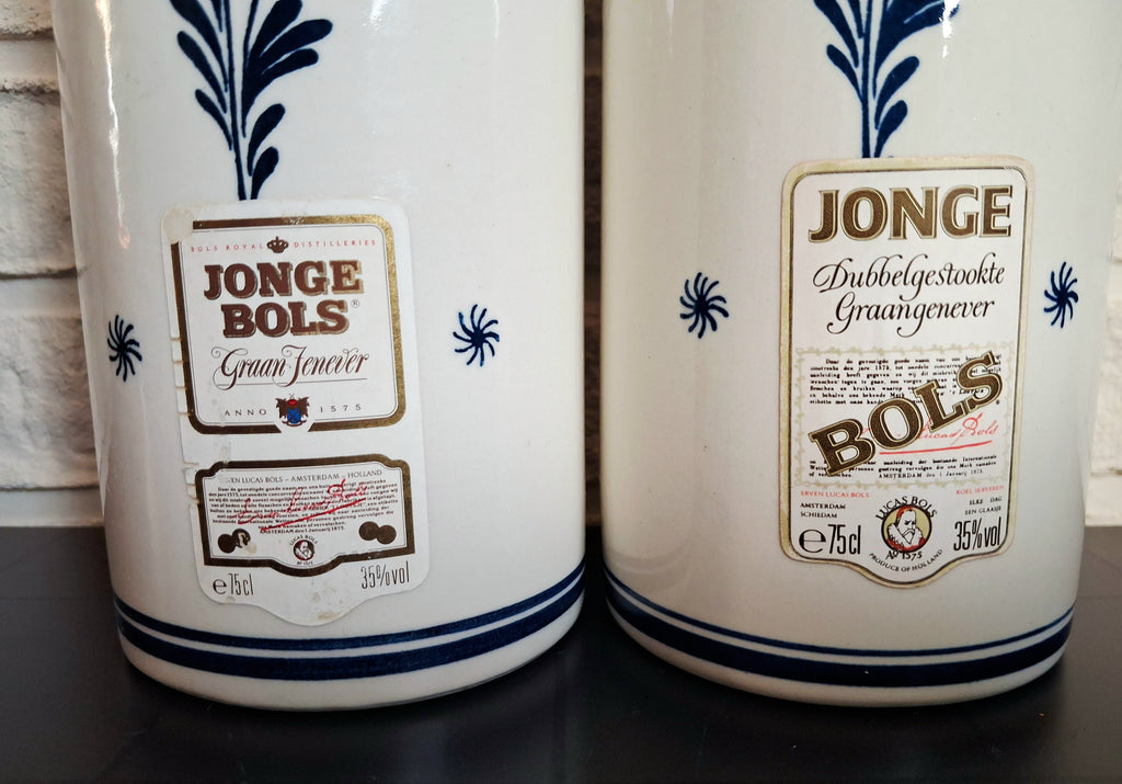 Vintage Delft Blue Bols jenever ceramic bottles set of two, 1979s