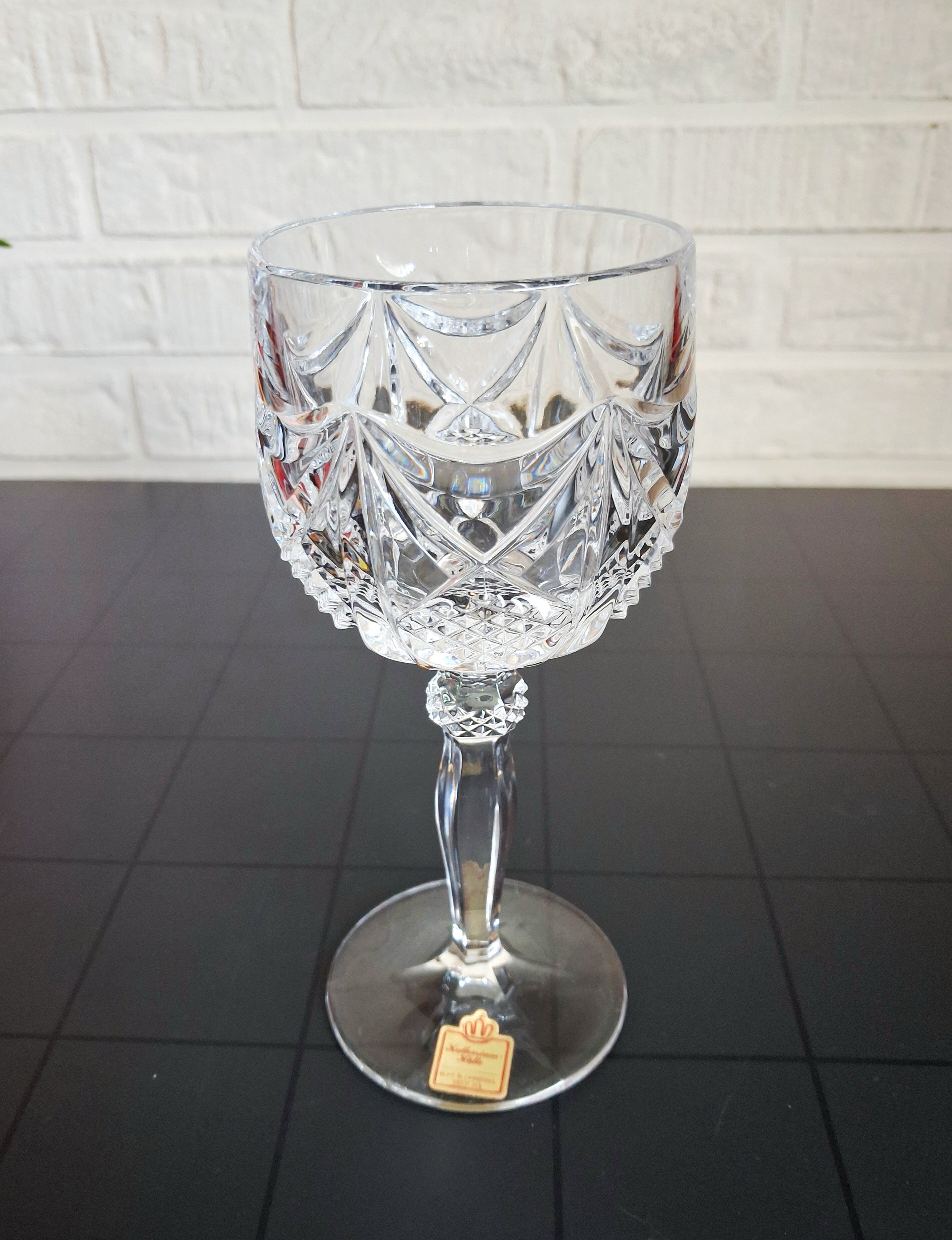 Vintage lead crystal wine glass set Kalharinen Hütte