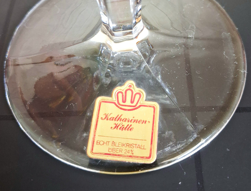 Vintage lead crystal wine glass set Kalharinen Hütte