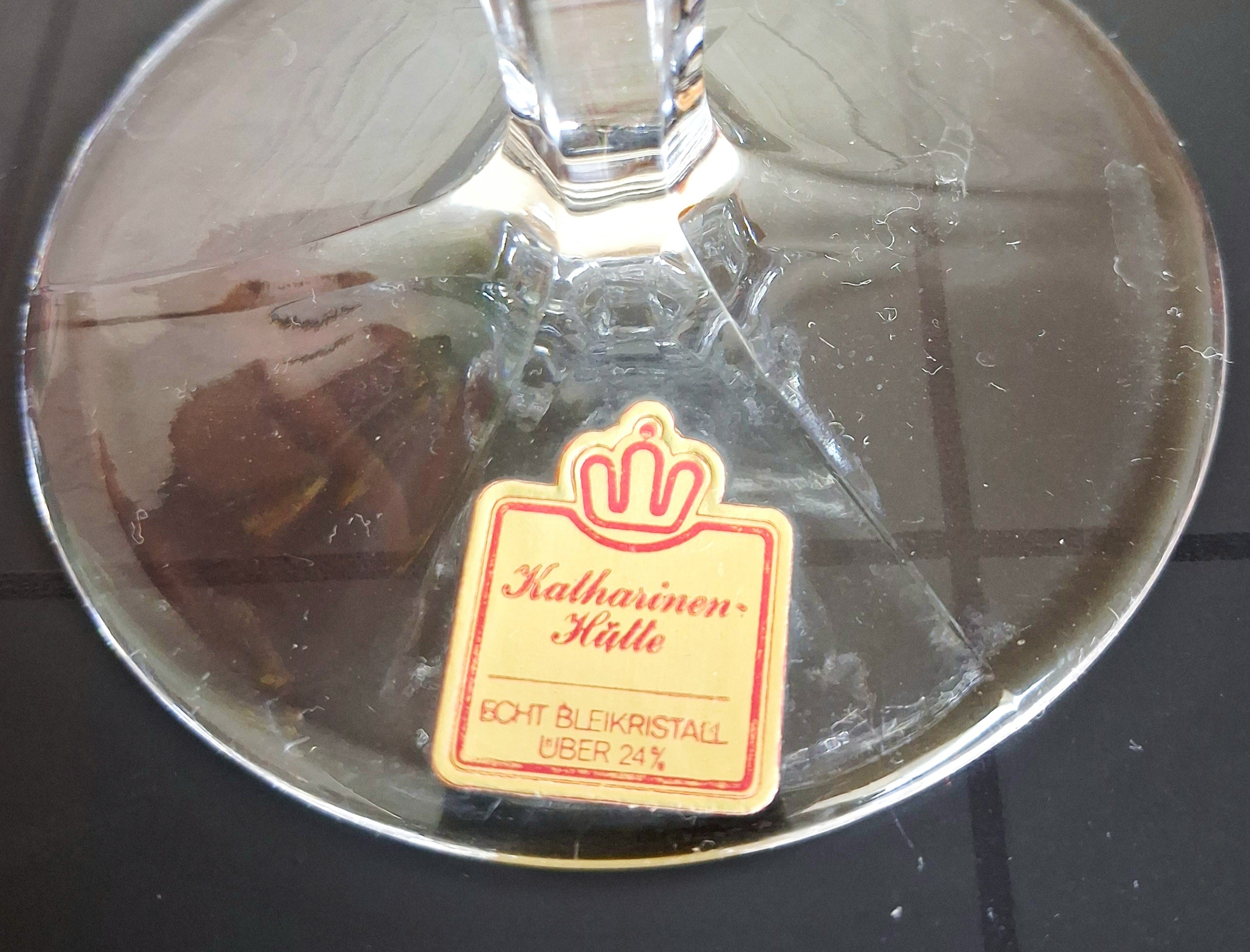 Vintage lead crystal wine glass set Kalharinen Hütte