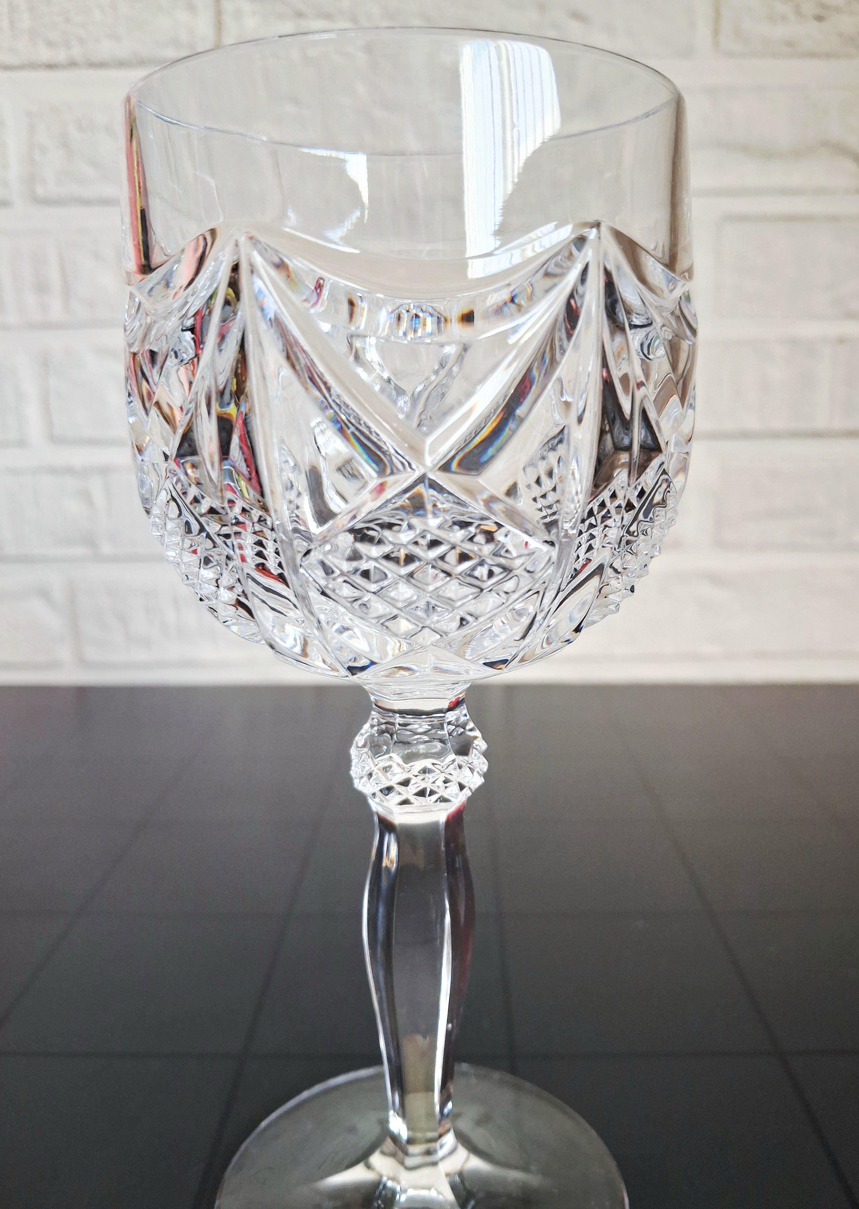 Vintage lead crystal wine glass set Kalharinen Hütte
