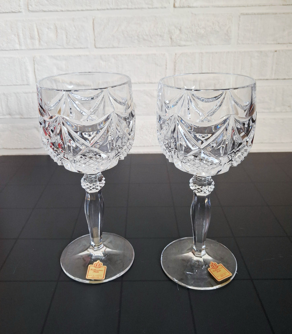 Vintage lead crystal wine glass set Kalharinen Hütte