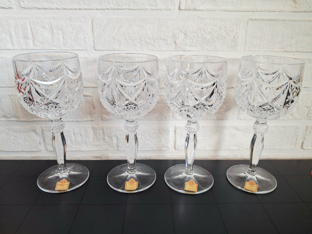 Vintage lead crystal wine glass set Kalharinen Hütte