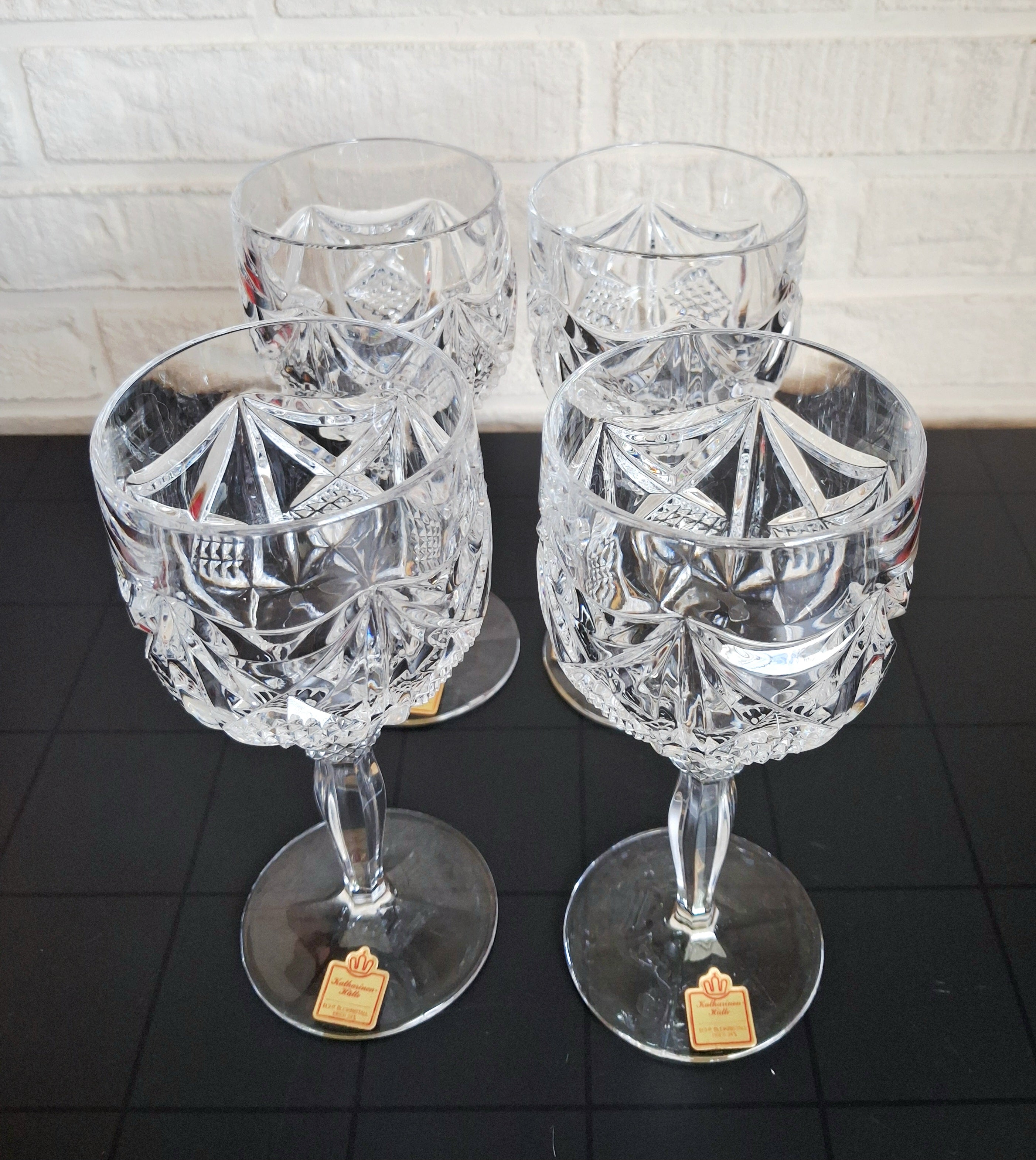 Vintage lead crystal wine glass set Kalharinen Hütte