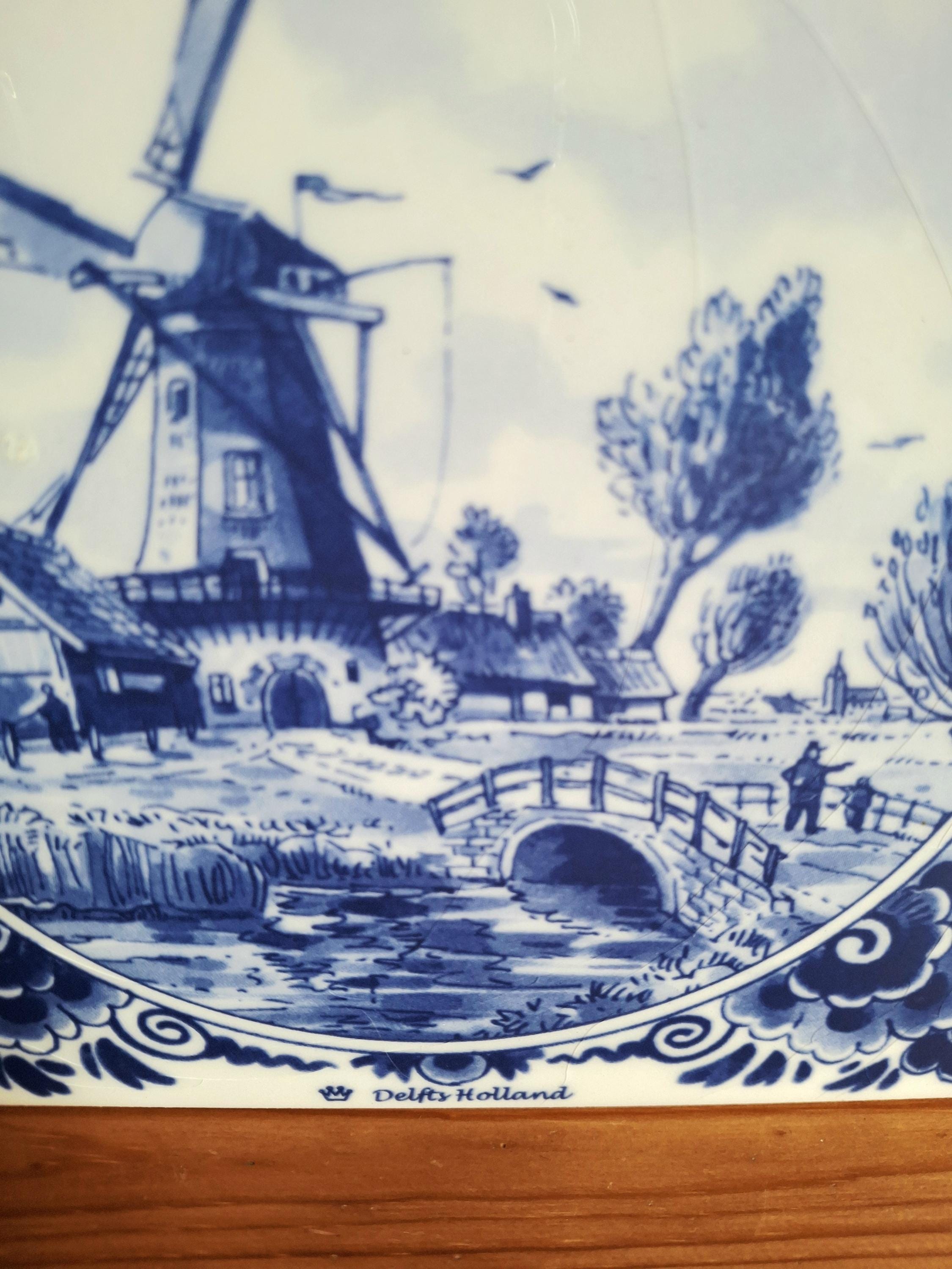 Set of two Delft Blue wall tiles