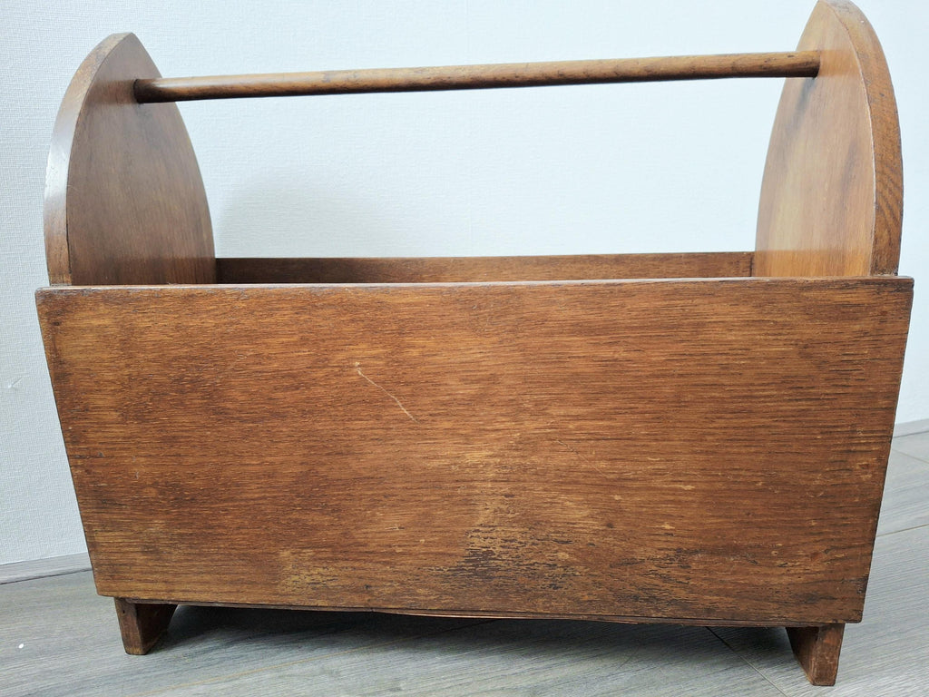 Vintage wooden magazine rack, Newspaper holder