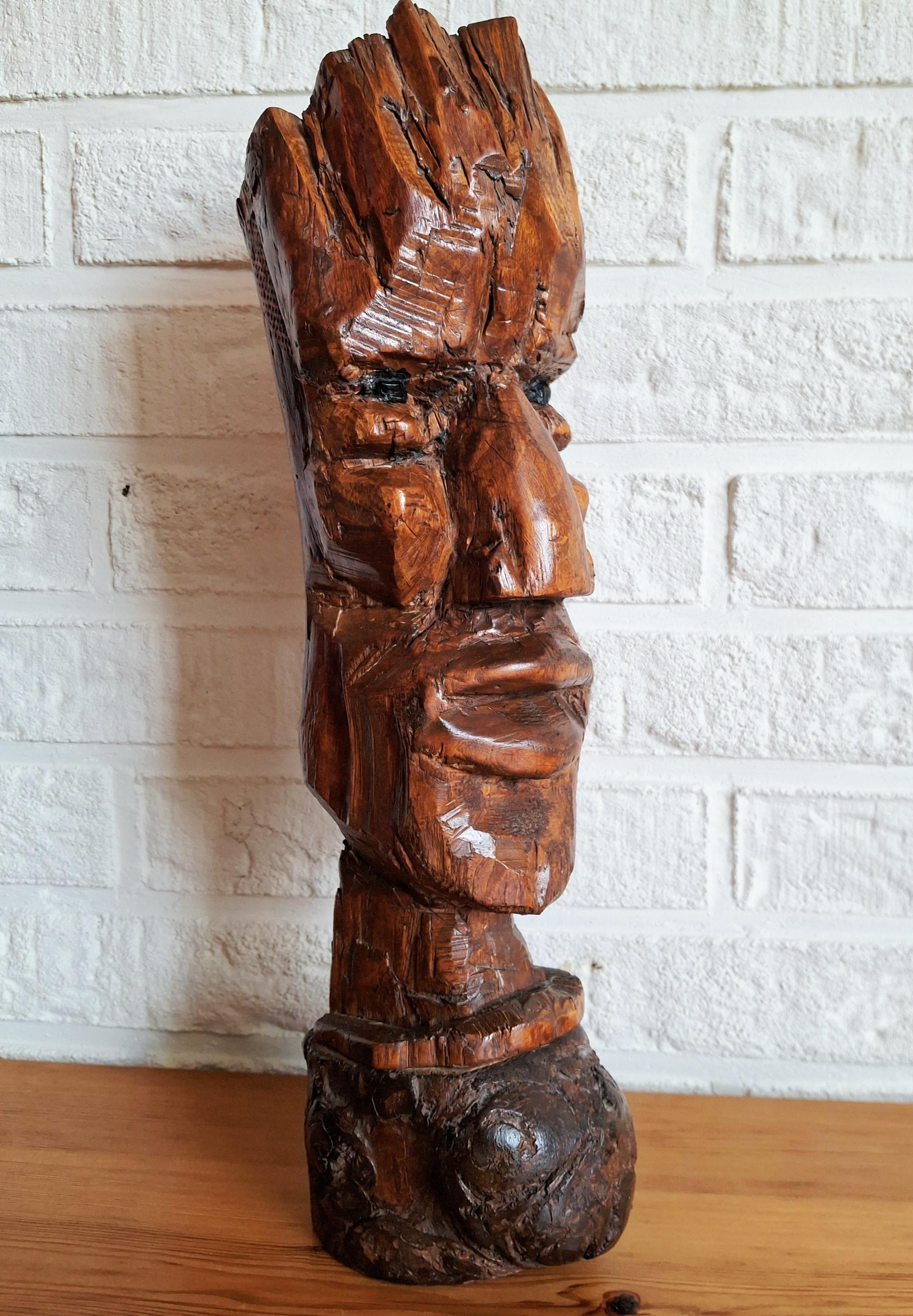Hand carved wooden figure, Forest spirit, Groot sculpture