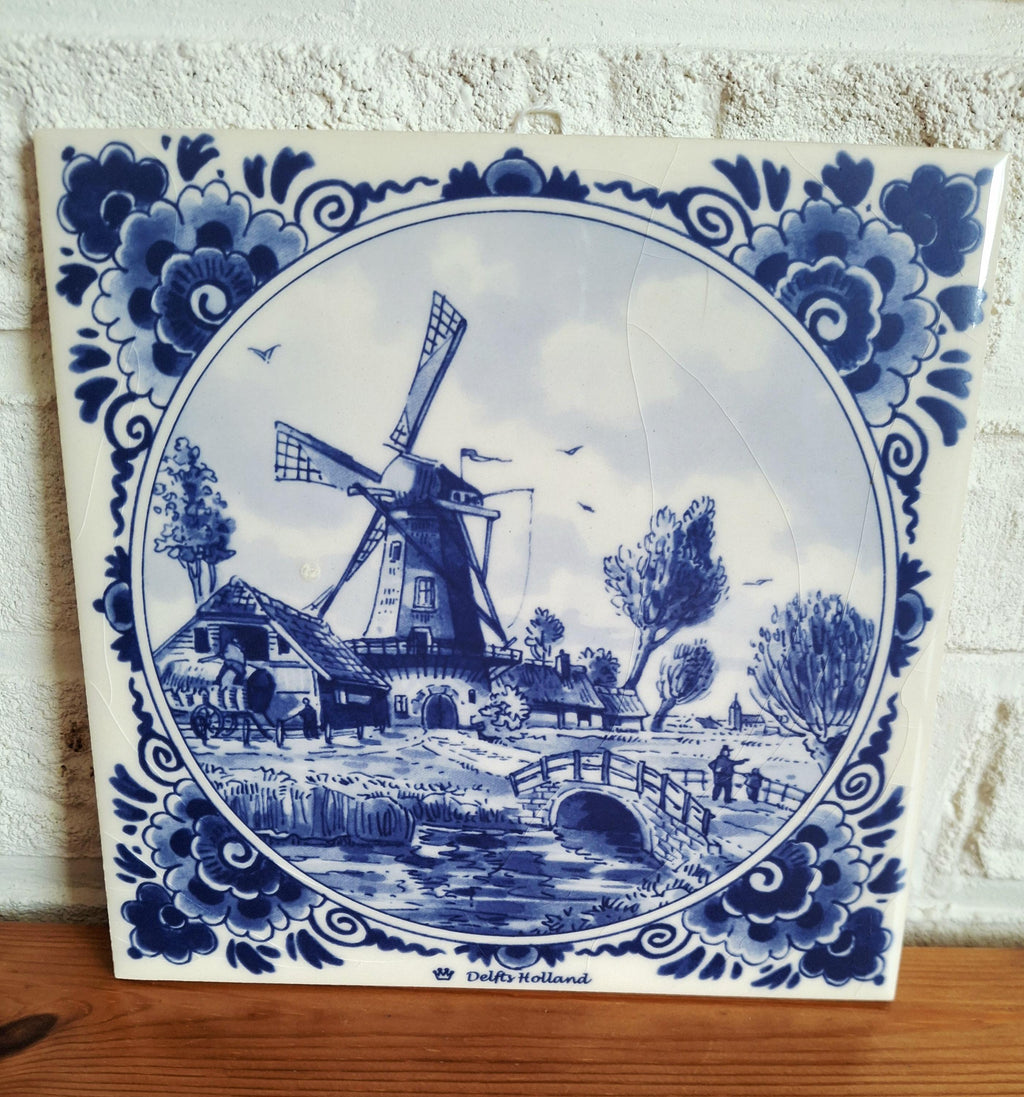 Set of two Delft Blue wall tiles