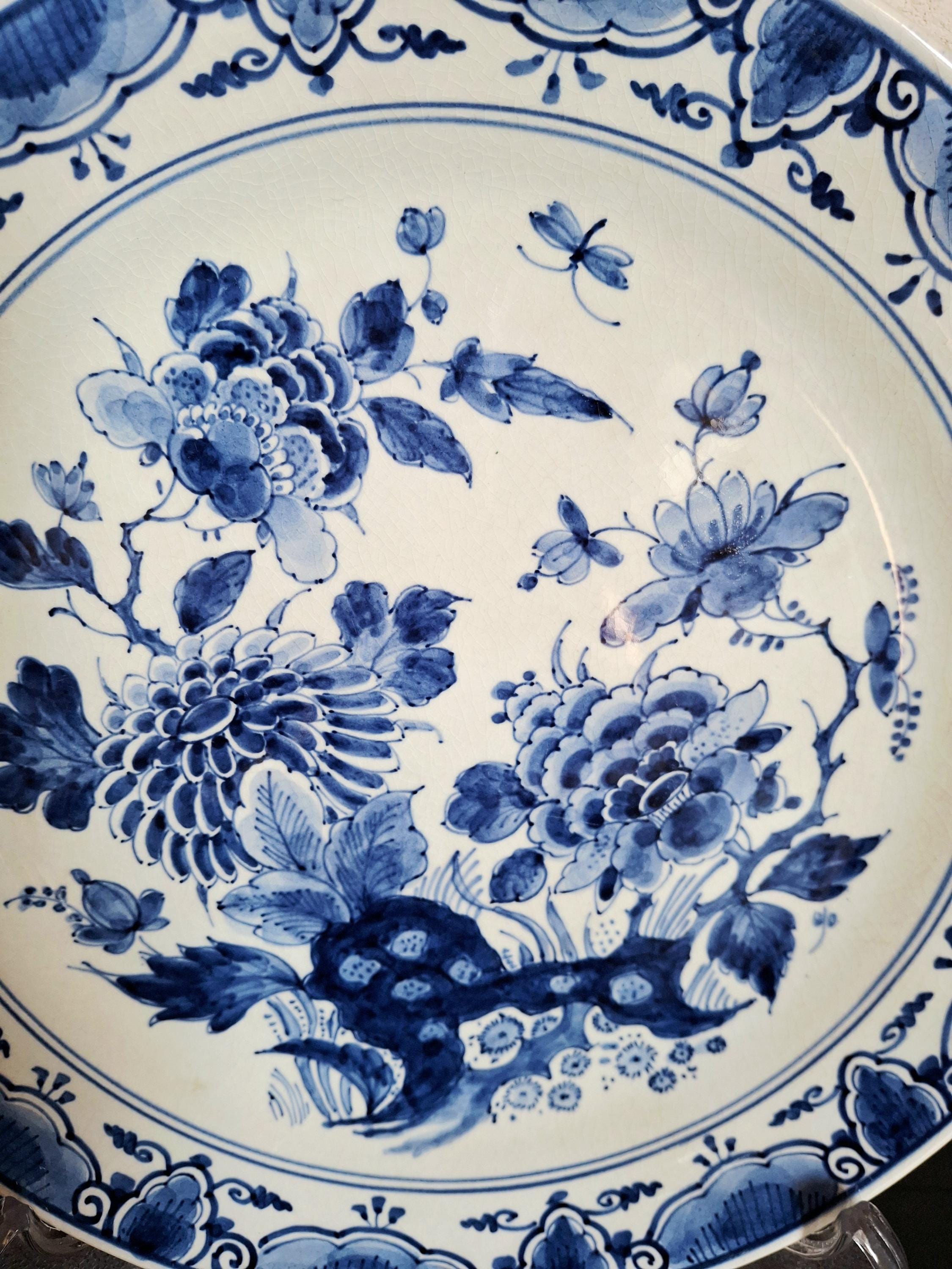 Vintage Royal Delft “De Porceleyne Fles” Hand-painted blue and white plate, 1950